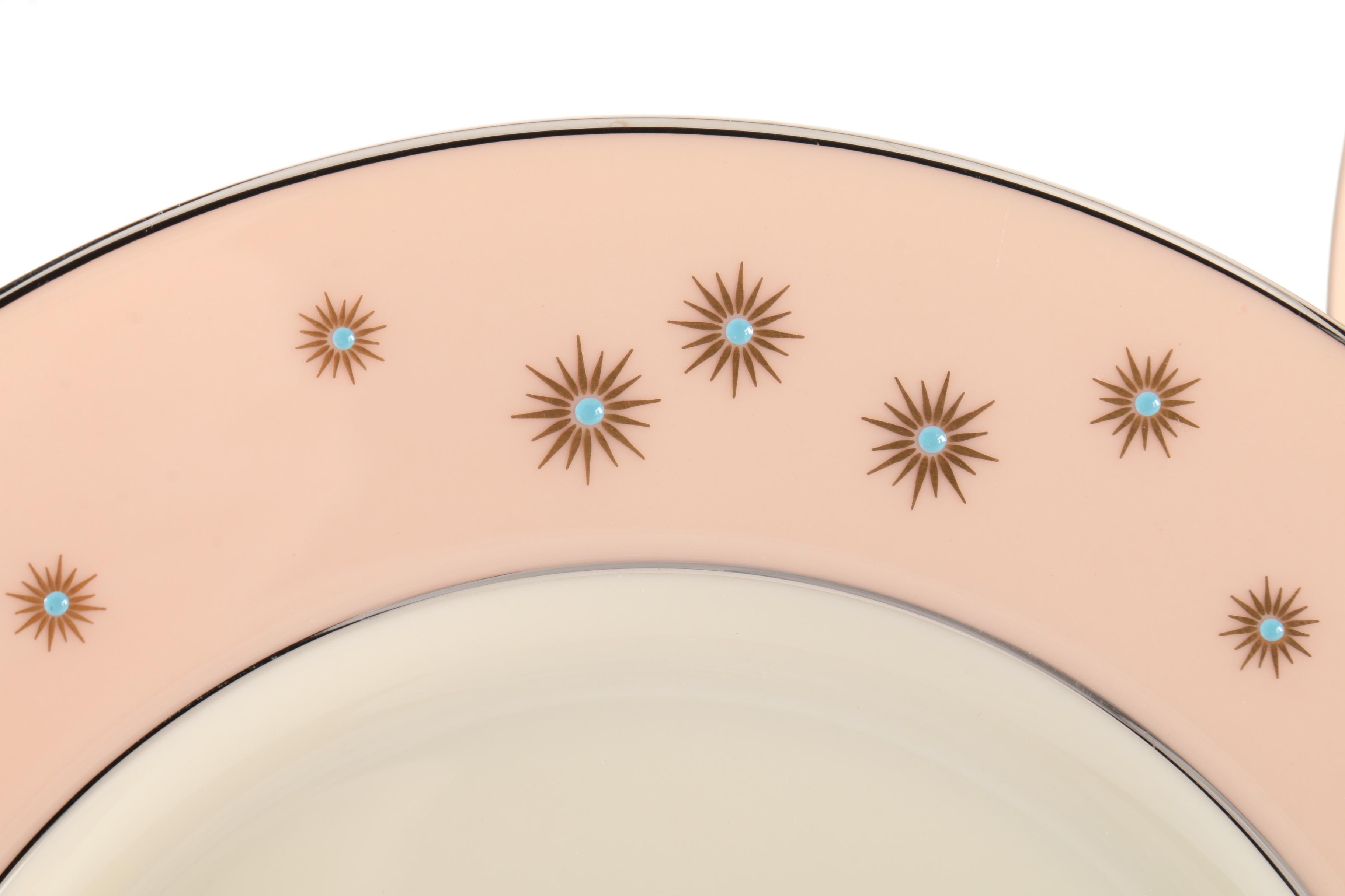 Vintage Lenox "Jewel" Pink Dinner, Salad and Bread Plates 1957-69