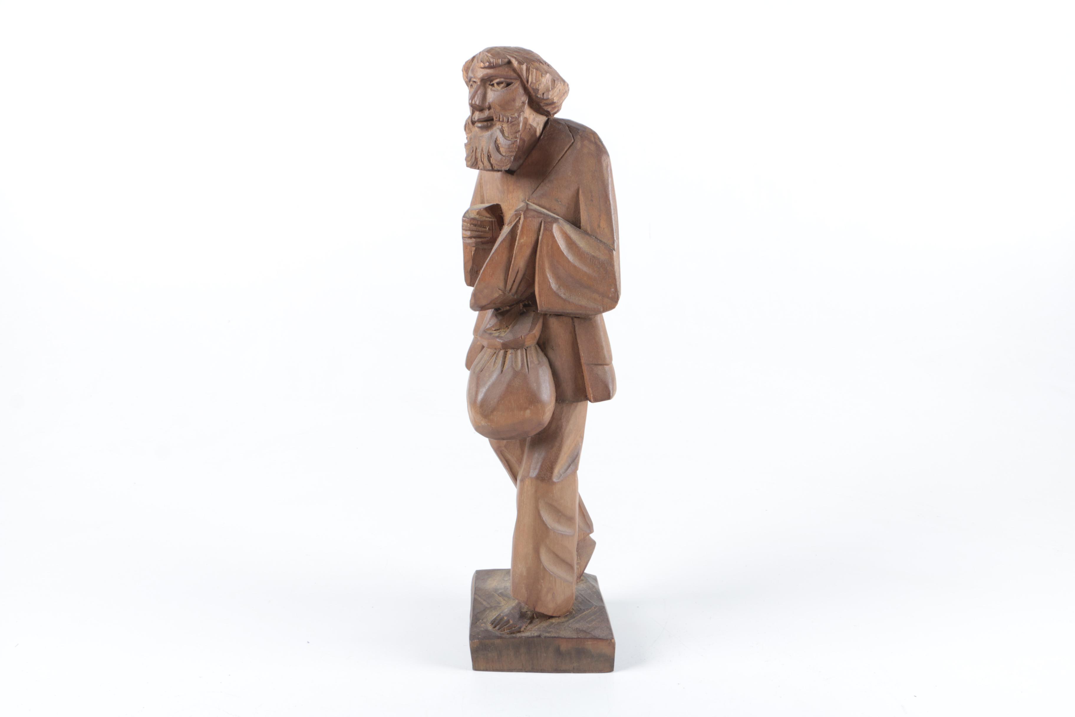 Wood Carved Figurines and Statuette including Paul Emile Caron