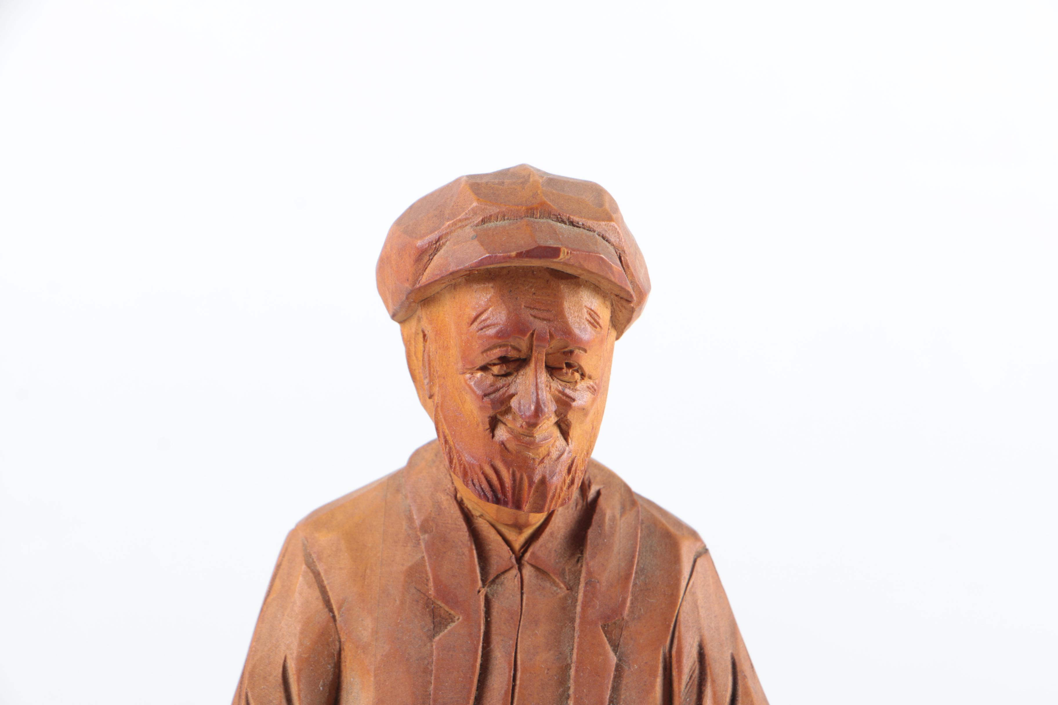 Wood Carved Figurines and Statuette including Paul Emile Caron