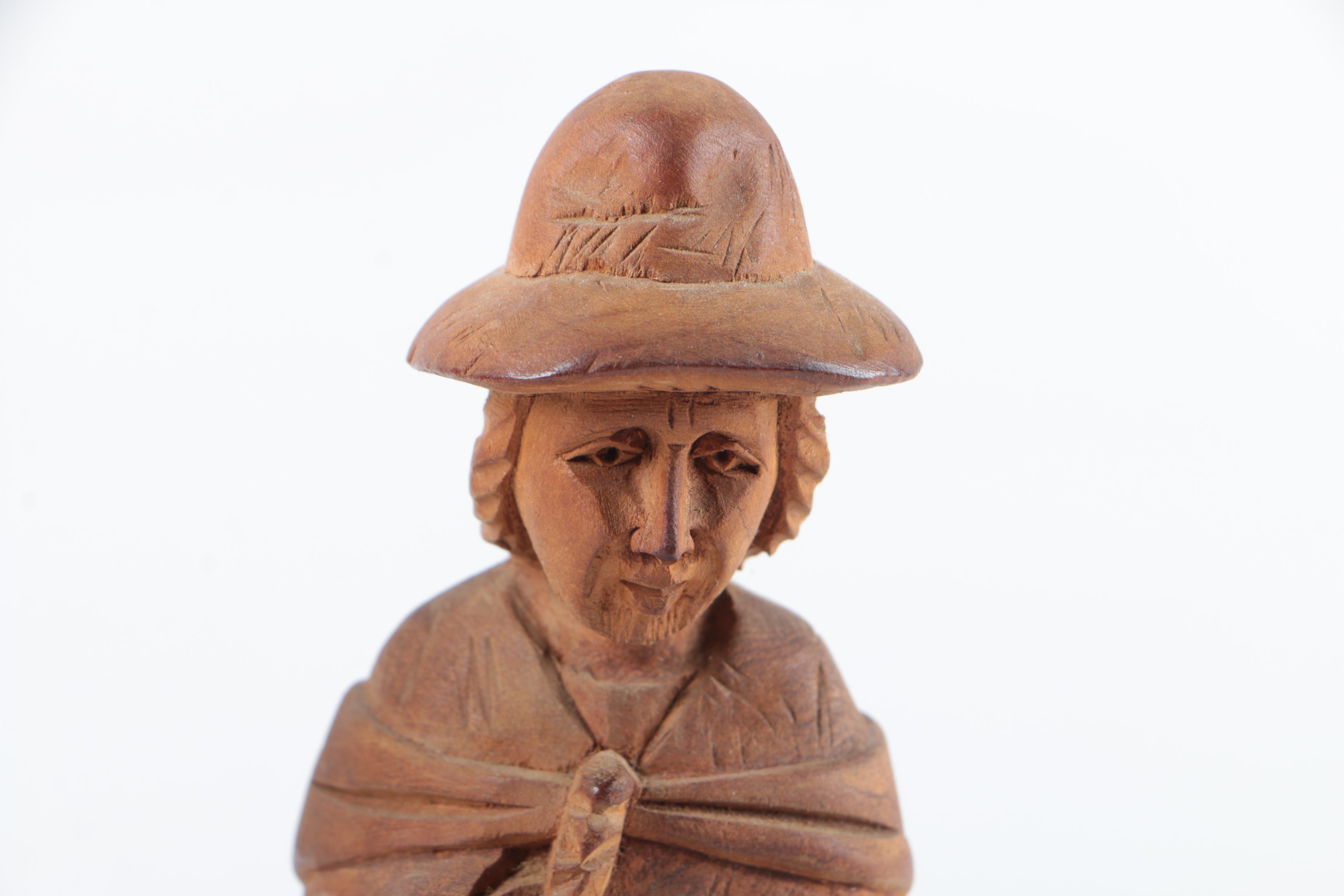 Wood Carved Figurines and Statuette including Paul Emile Caron