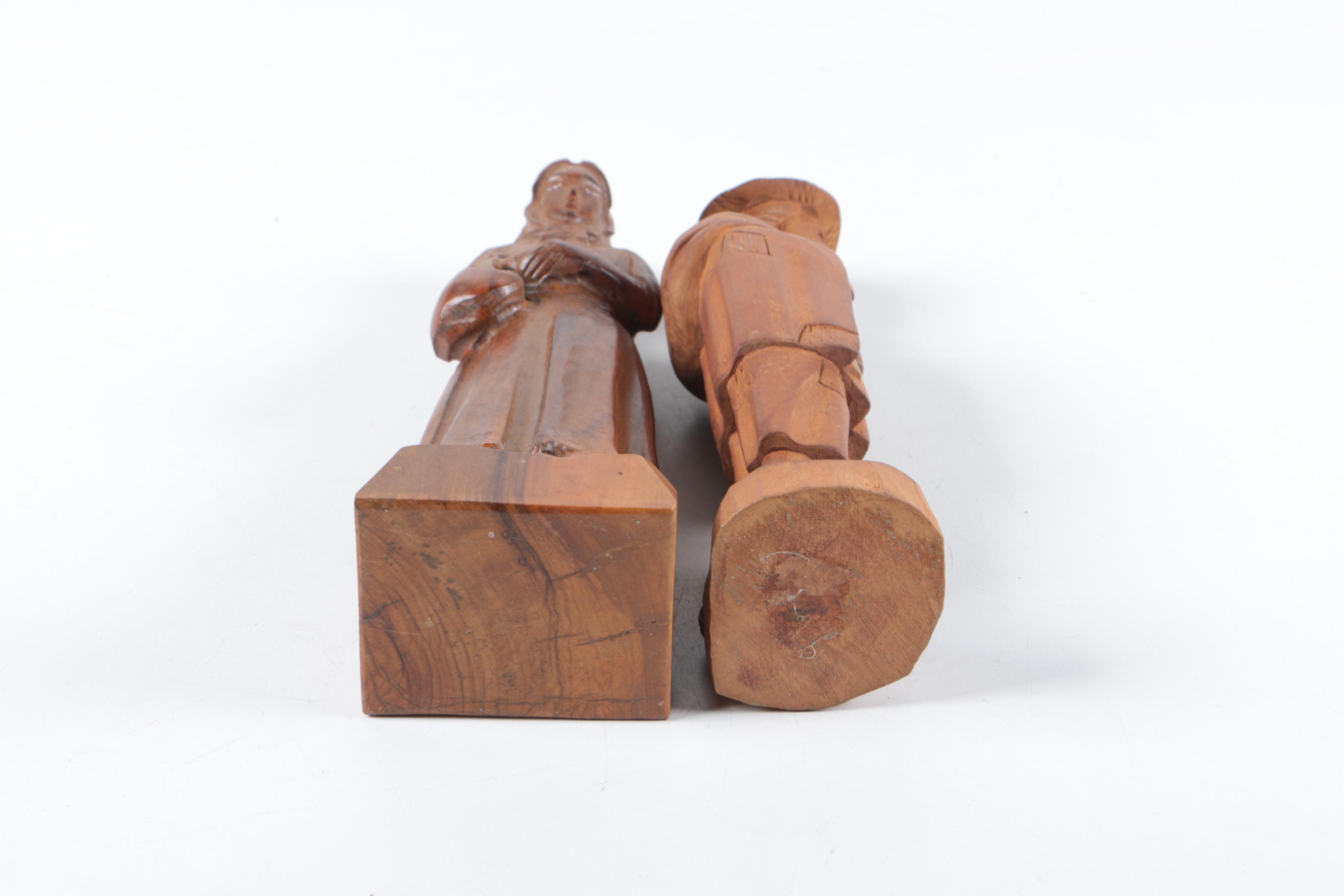Wood Carved Figurines and Statuette including Paul Emile Caron