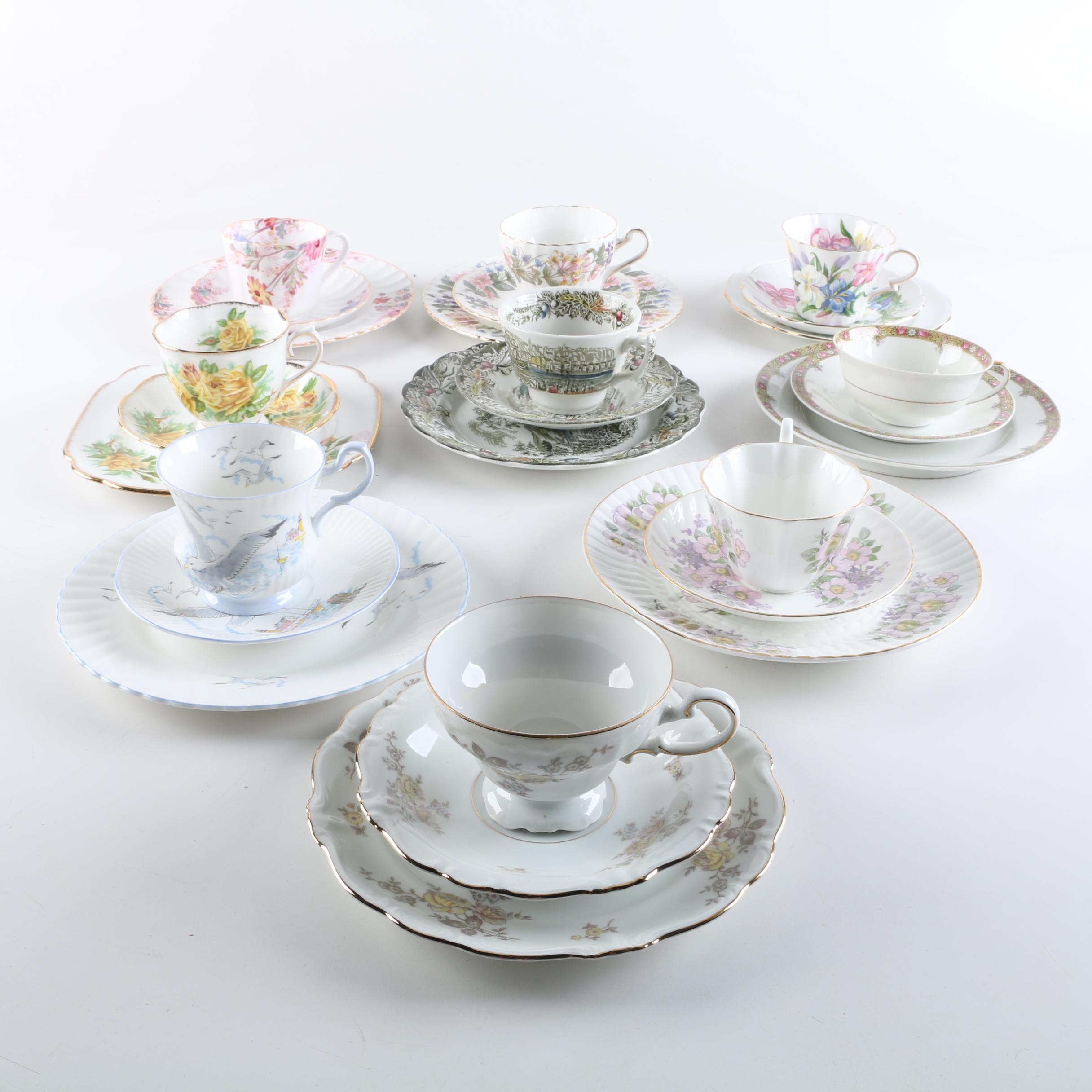 Tea Cup Sets Including Royal Standard "Winsome"  and Paragon "Country Lane"