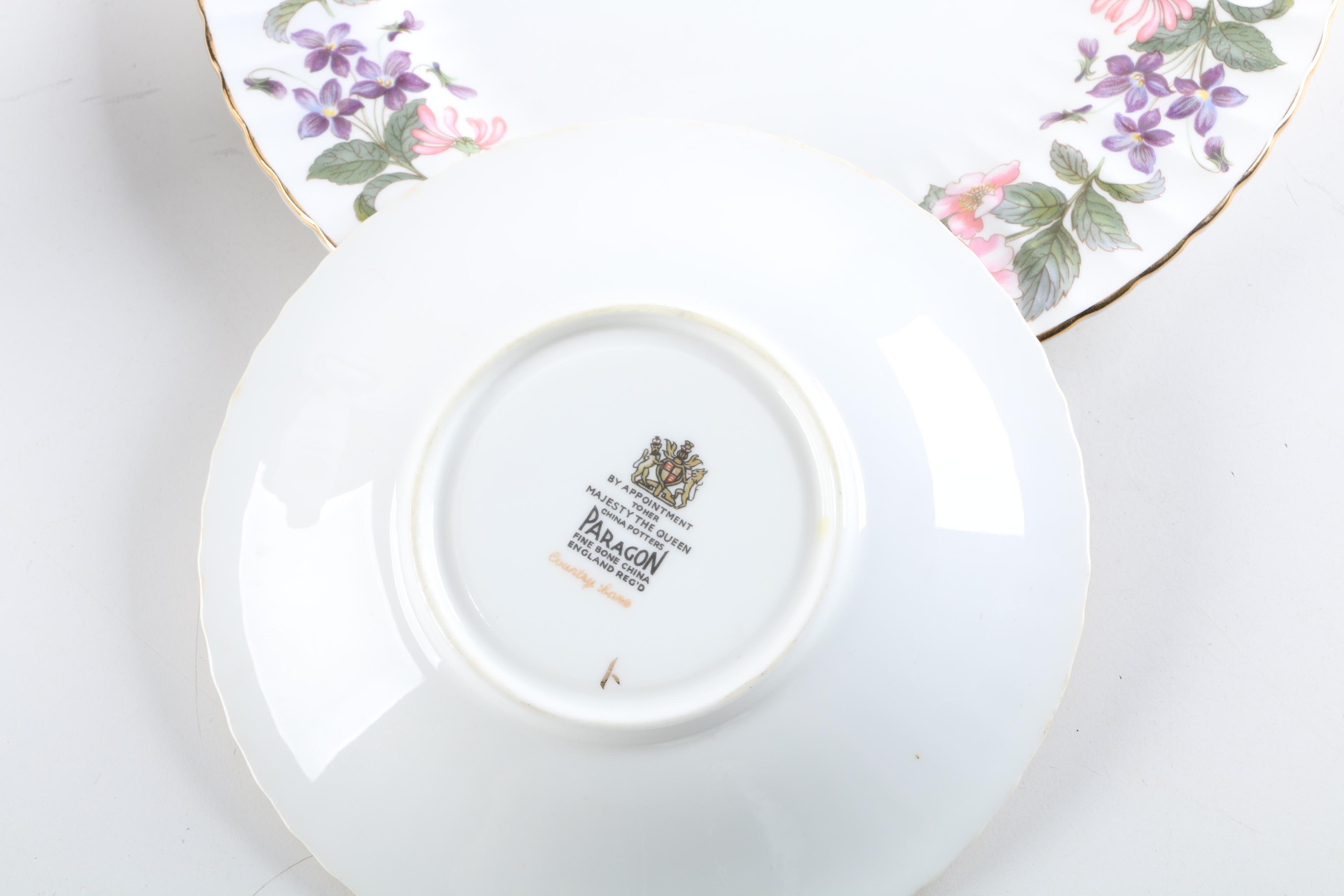 Tea Cup Sets Including Royal Standard "Winsome"  and Paragon "Country Lane"