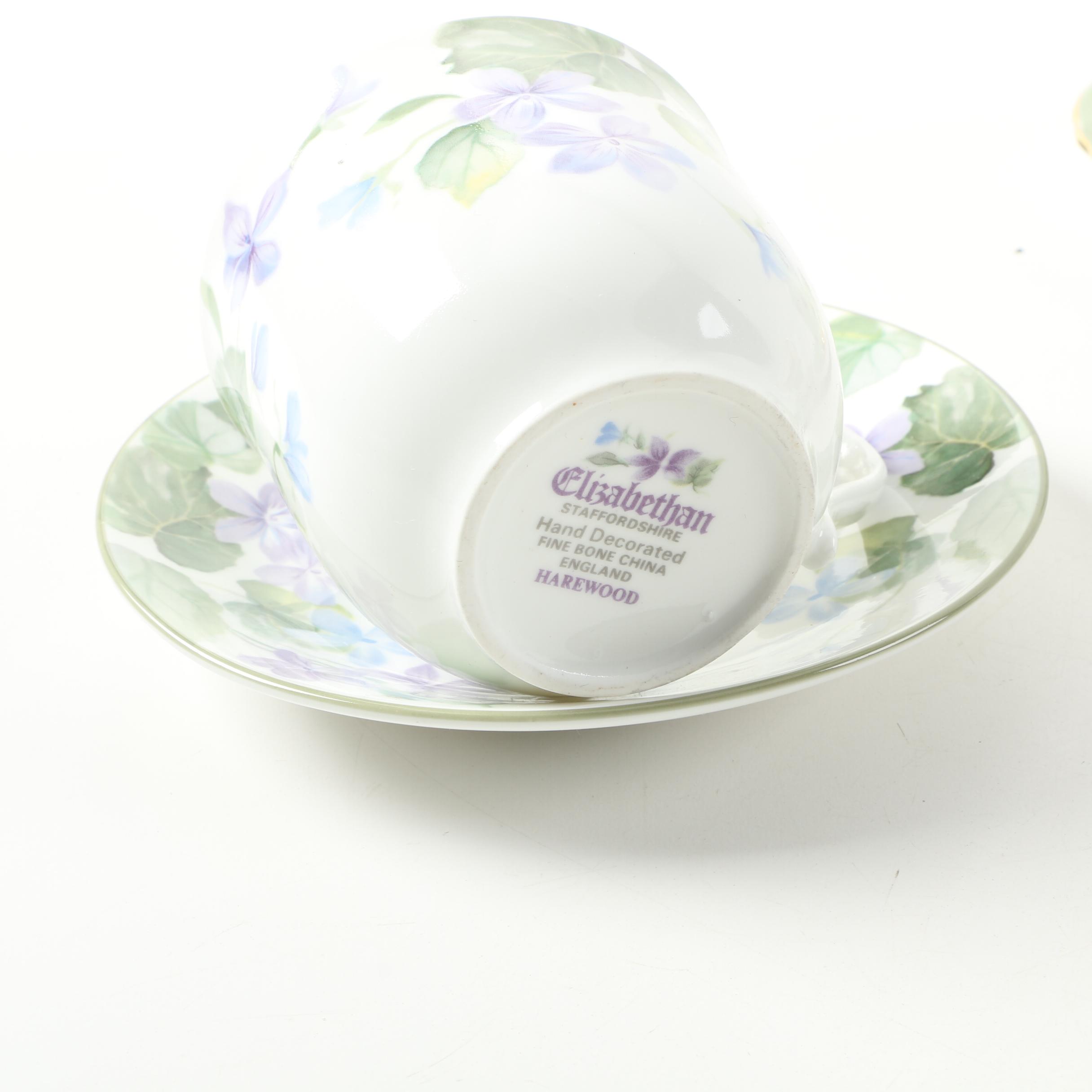 Teacups with Matching Saucers Including Royal Albert "Wisteria"