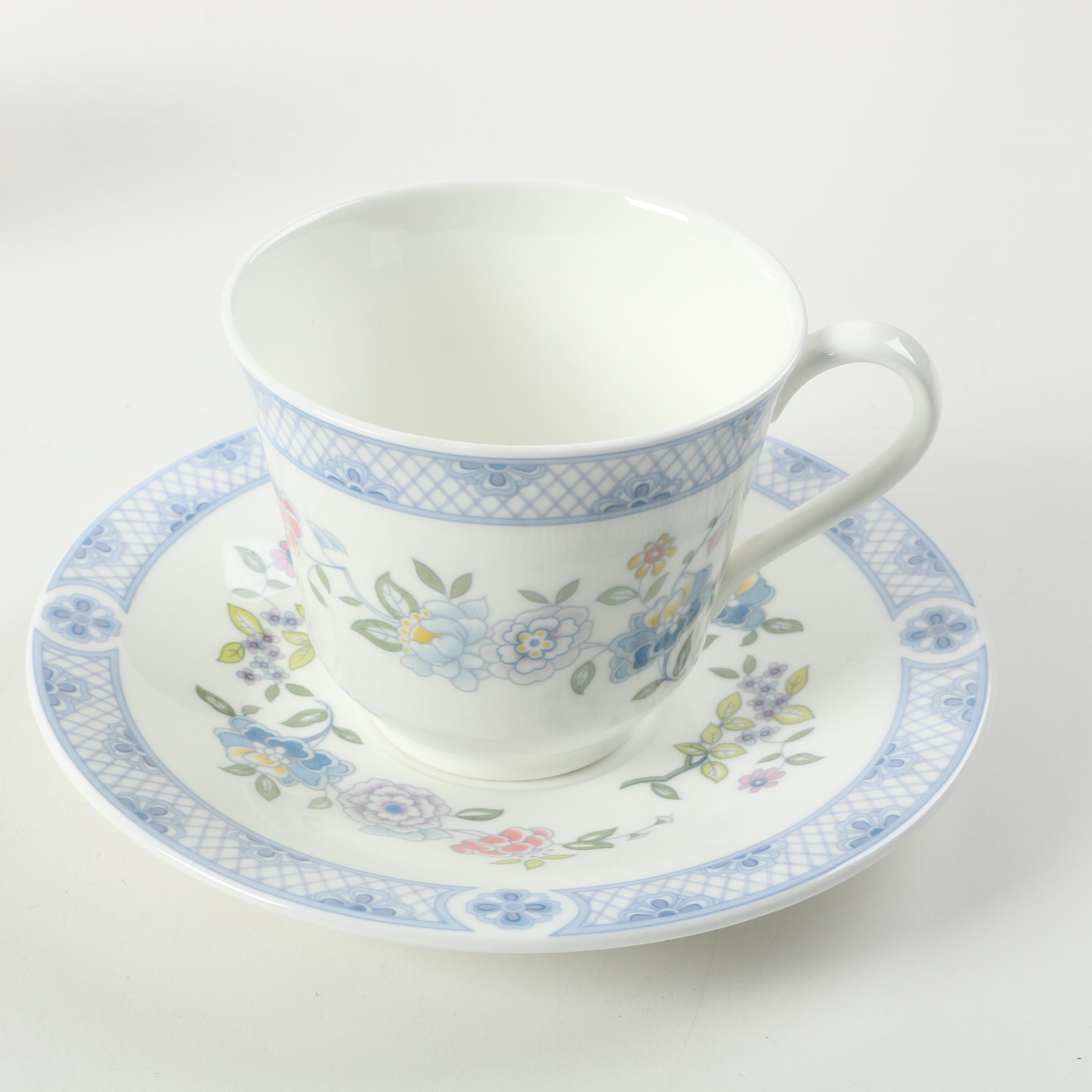 Teacups with Matching Saucers Including Royal Albert "Wisteria"