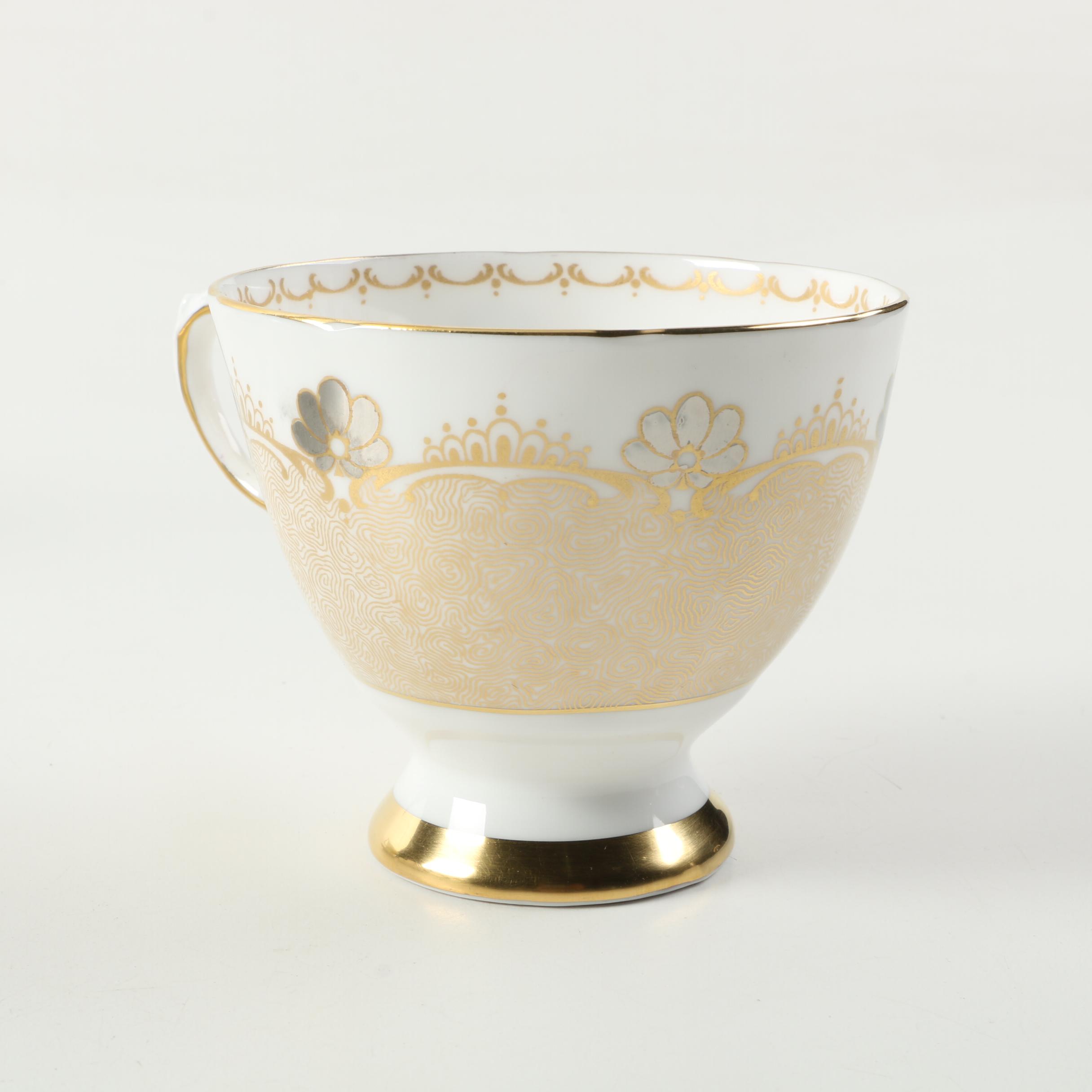 Teacups with Matching Saucers Including Royal Albert "Wisteria"