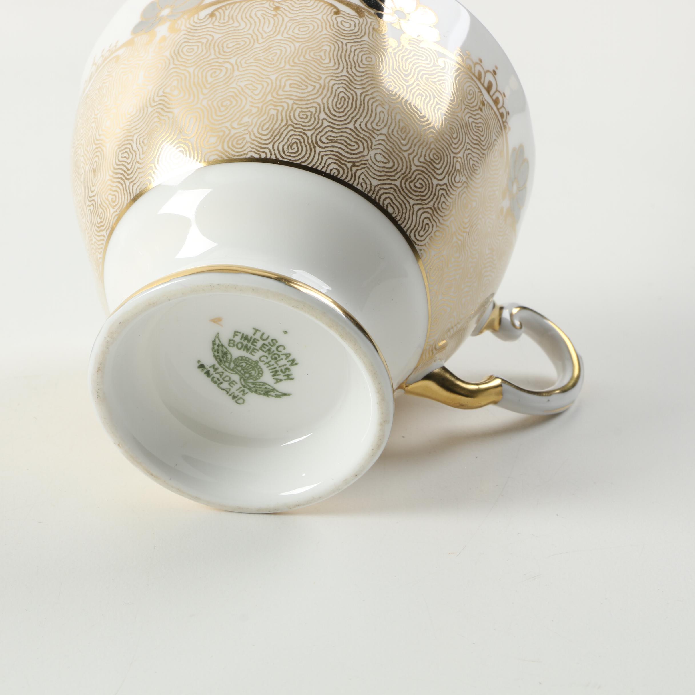 Teacups with Matching Saucers Including Royal Albert "Wisteria"