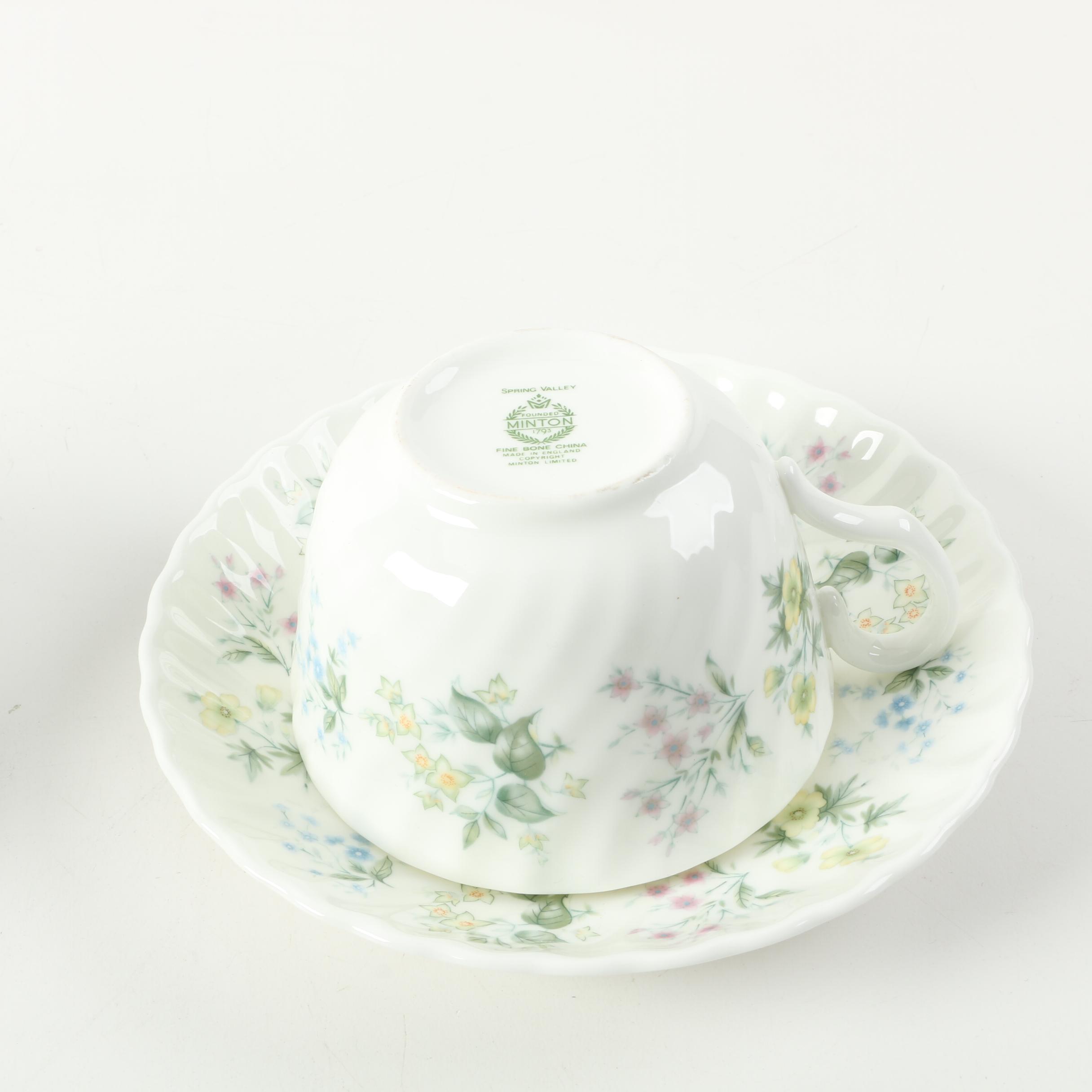 Teacups with Matching Saucers Including Royal Albert "Wisteria"