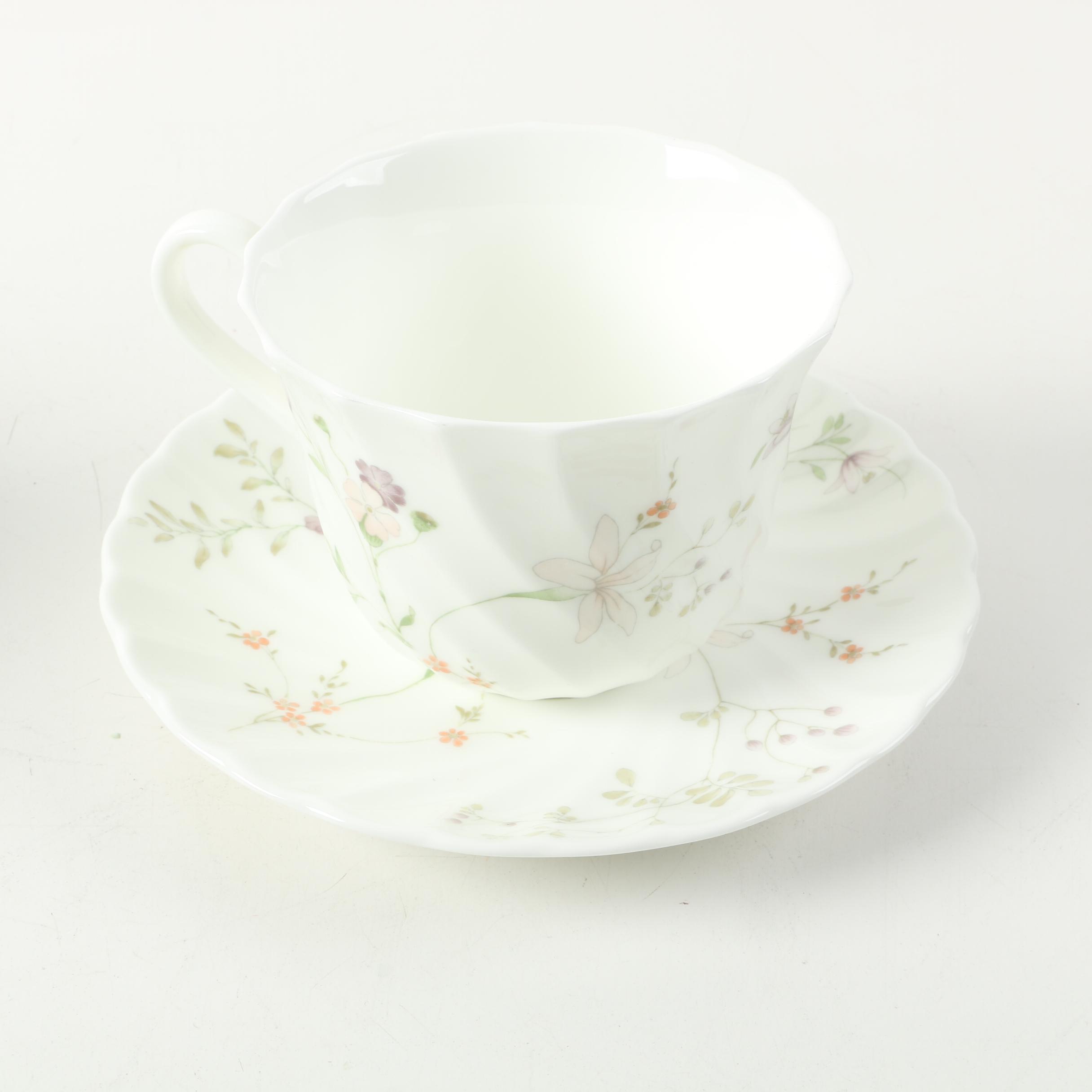 Teacups with Matching Saucers Including Royal Albert "Wisteria"