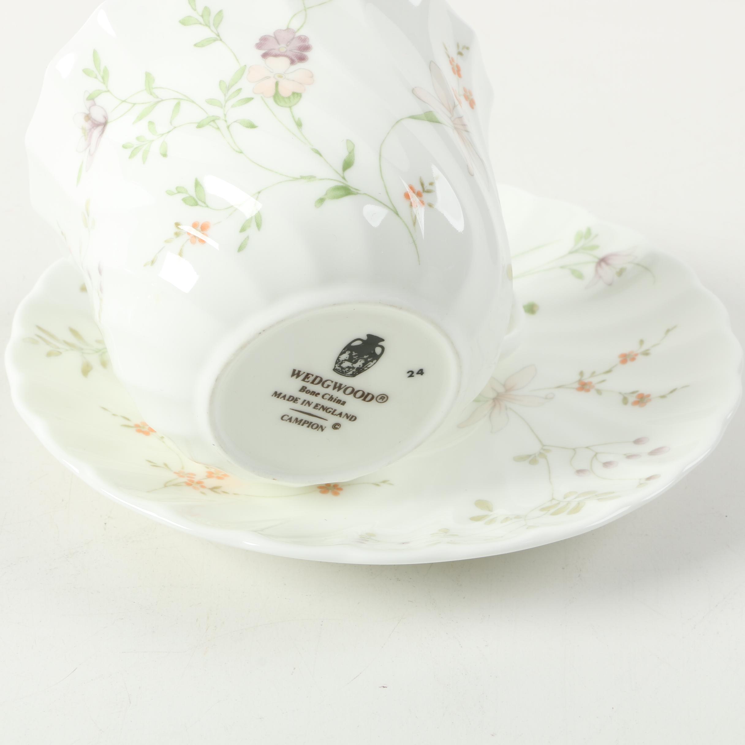 Teacups with Matching Saucers Including Royal Albert "Wisteria"