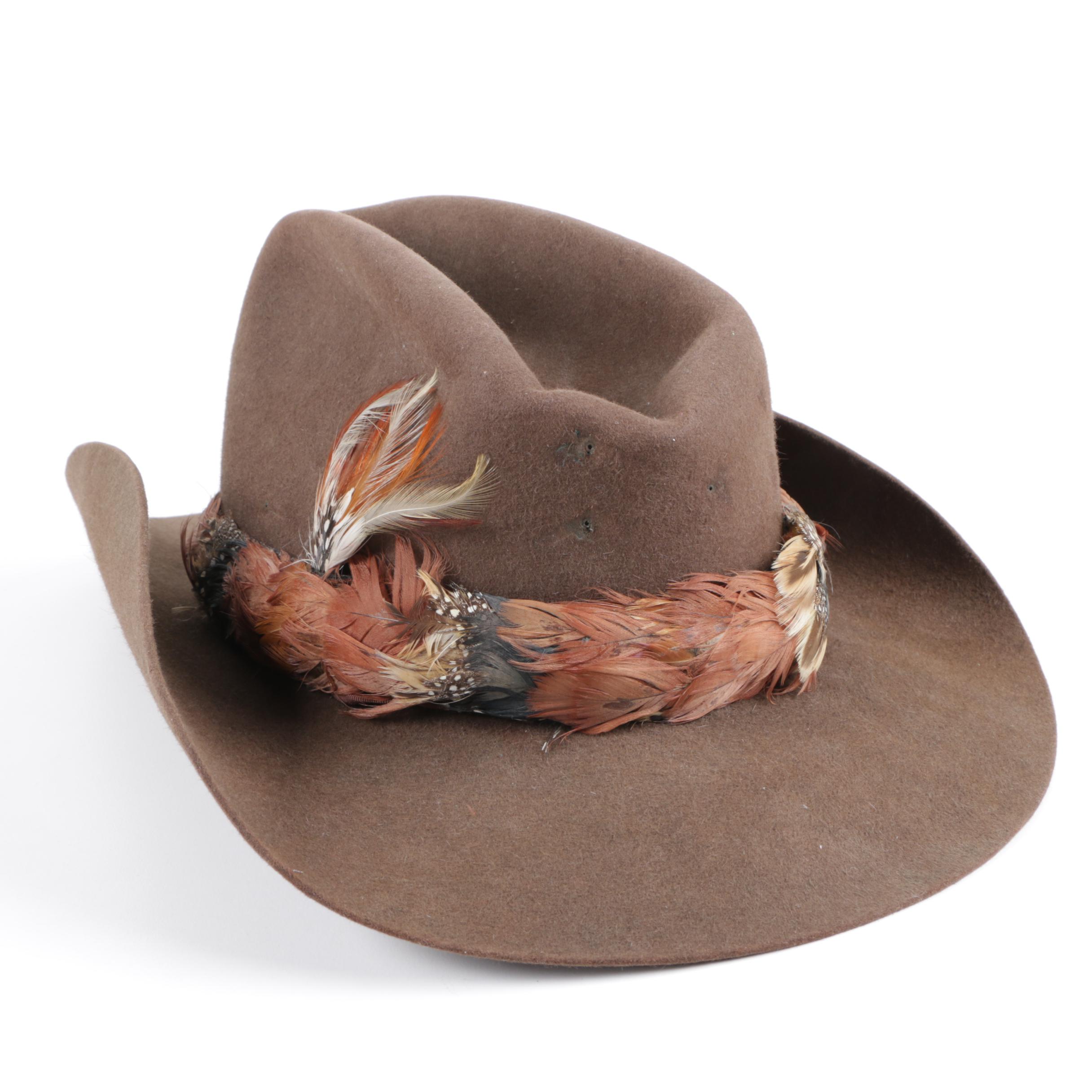 Vintage Feathered Cowboy Hats Including Miller Bros.