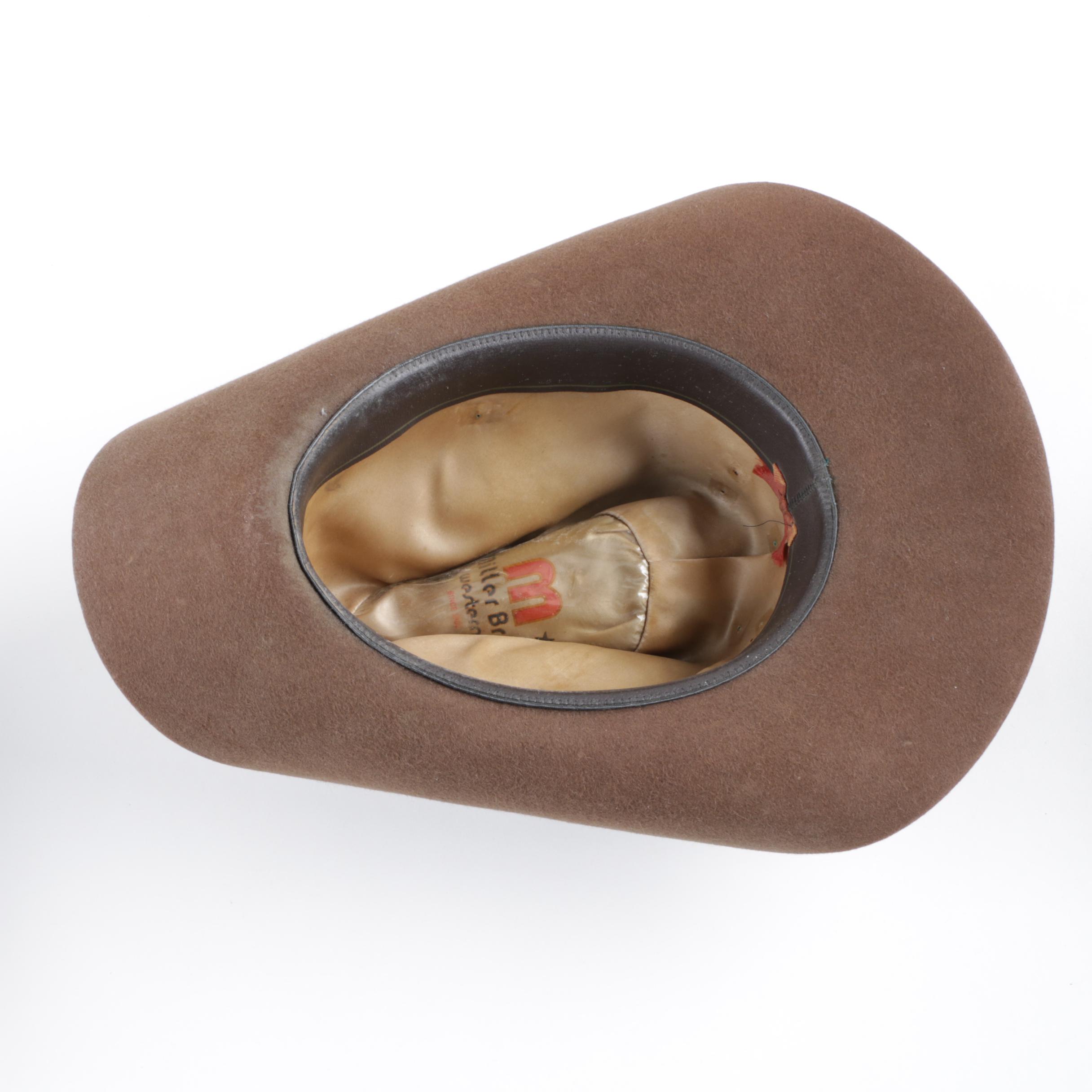 Vintage Feathered Cowboy Hats Including Miller Bros.