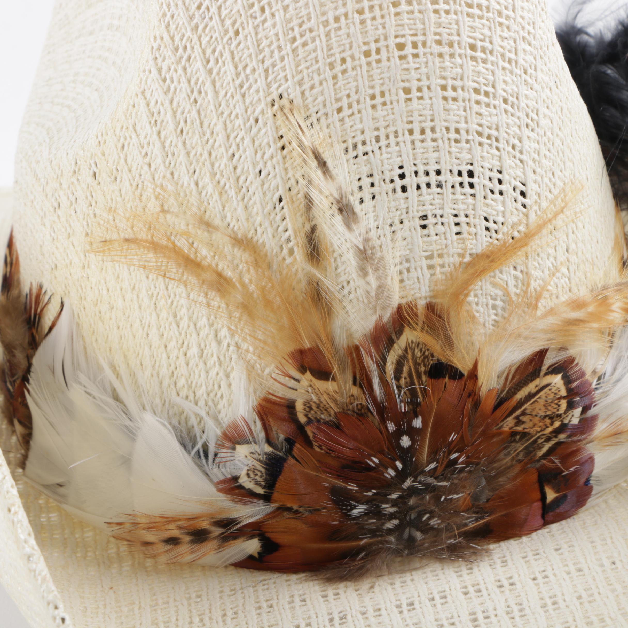 Vintage Feathered Cowboy Hats Including Miller Bros.