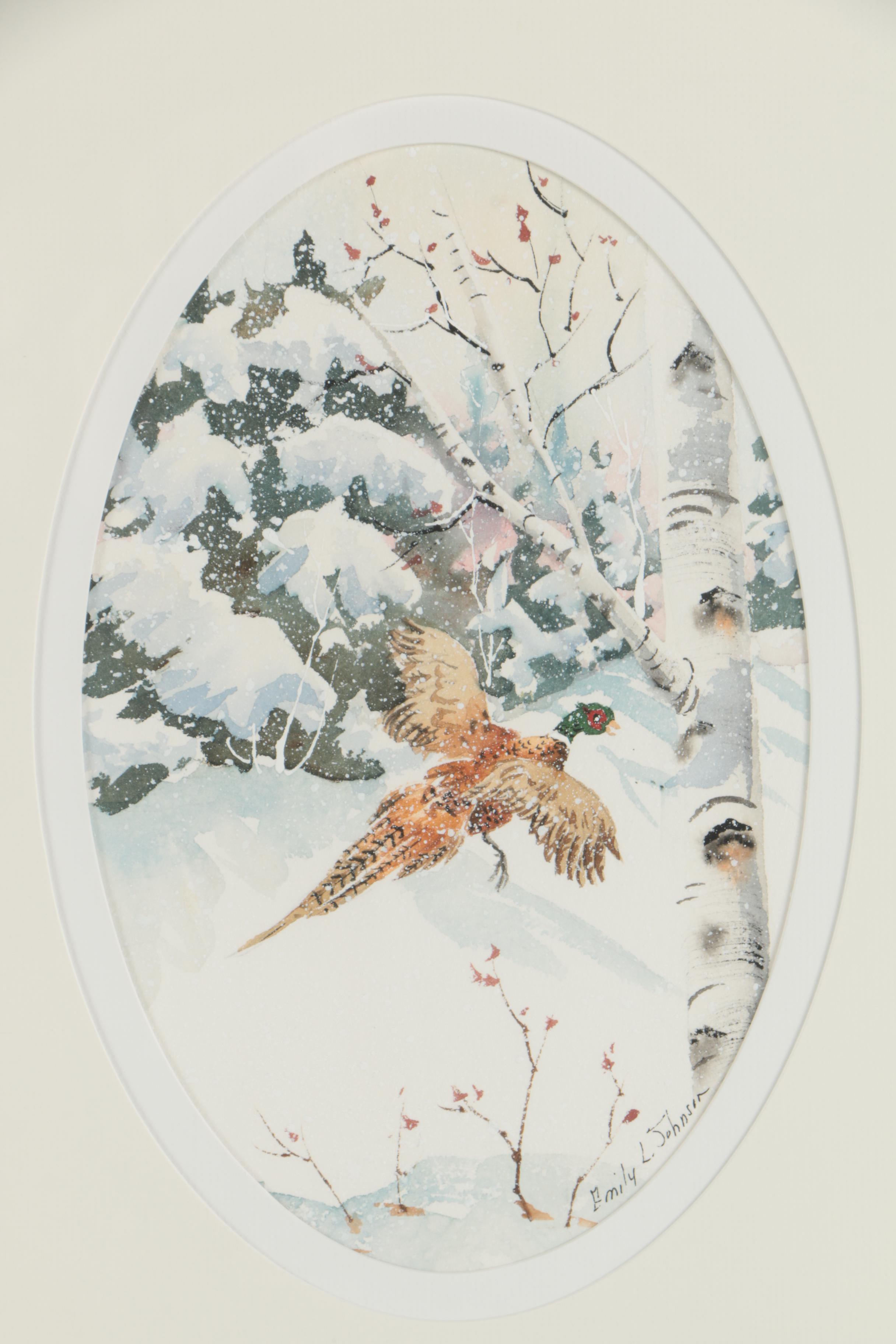 Emily L. Johnson Watercolor and Gouache Paintings of Birds