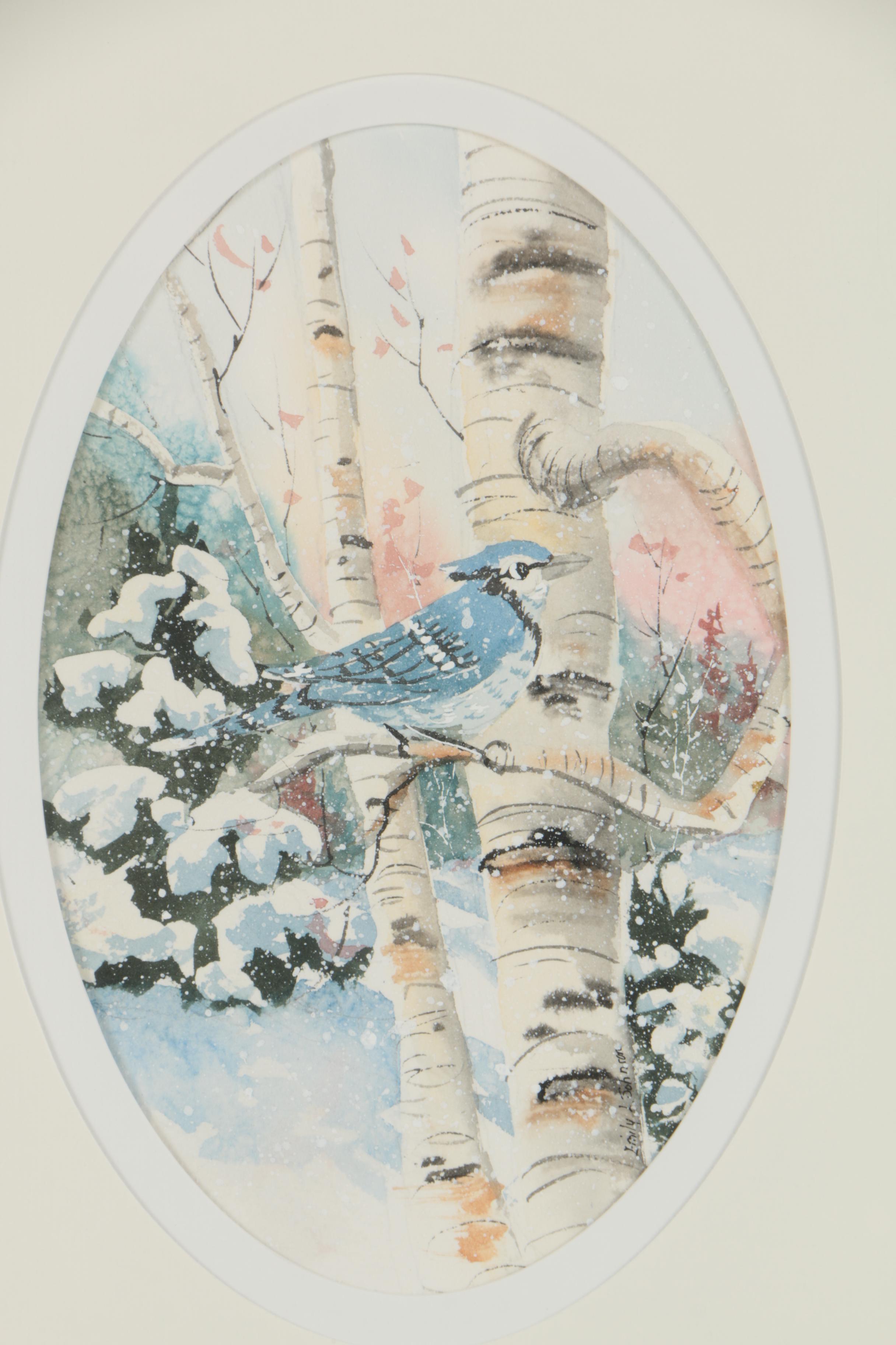 Emily L. Johnson Watercolor and Gouache Paintings of Birds