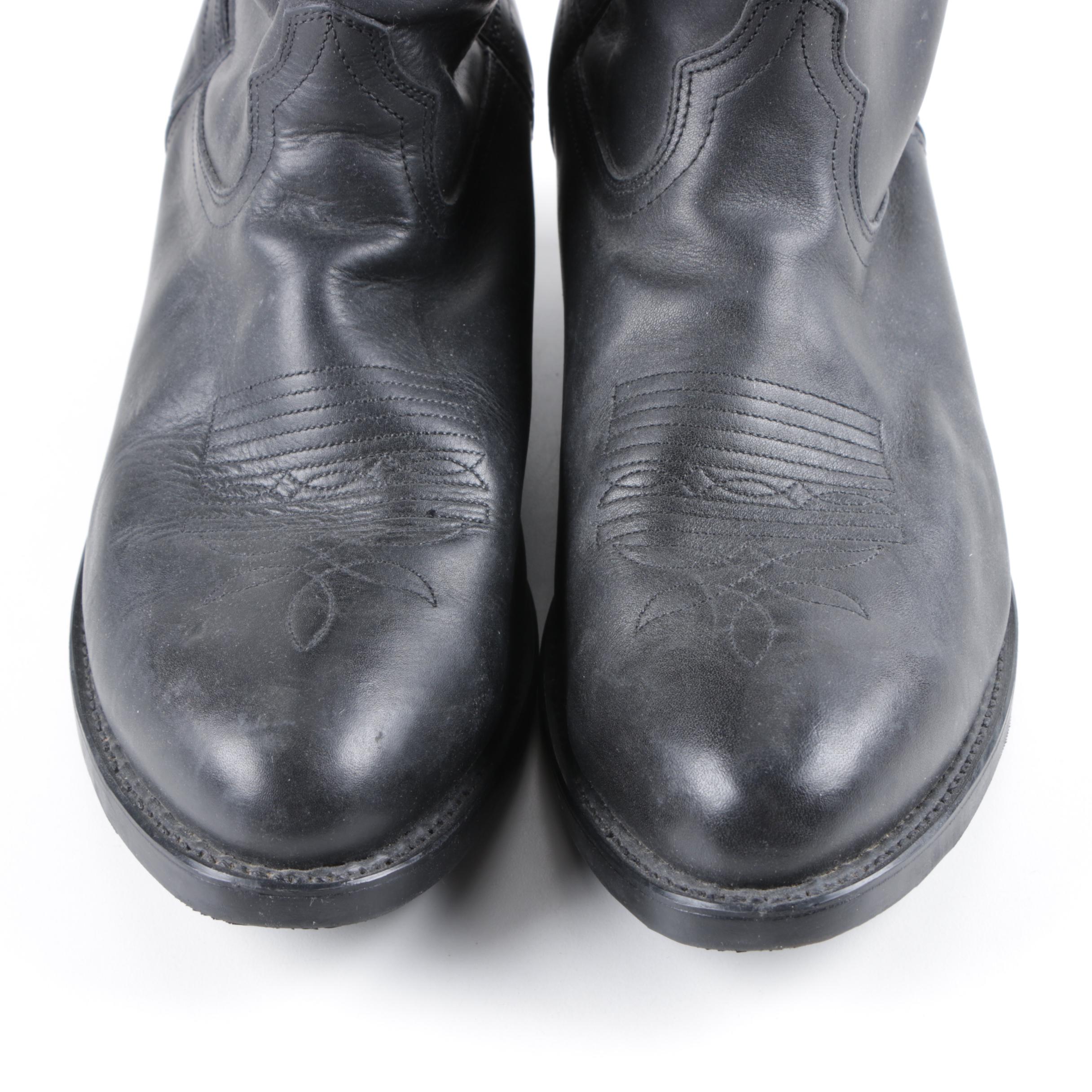 Men's Durango Oiled Black Leather Cowboy Boots