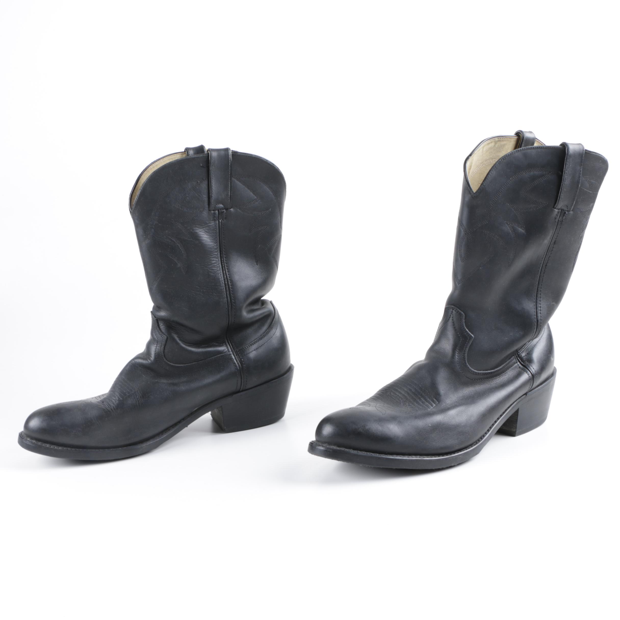 Men's Durango Oiled Black Leather Cowboy Boots