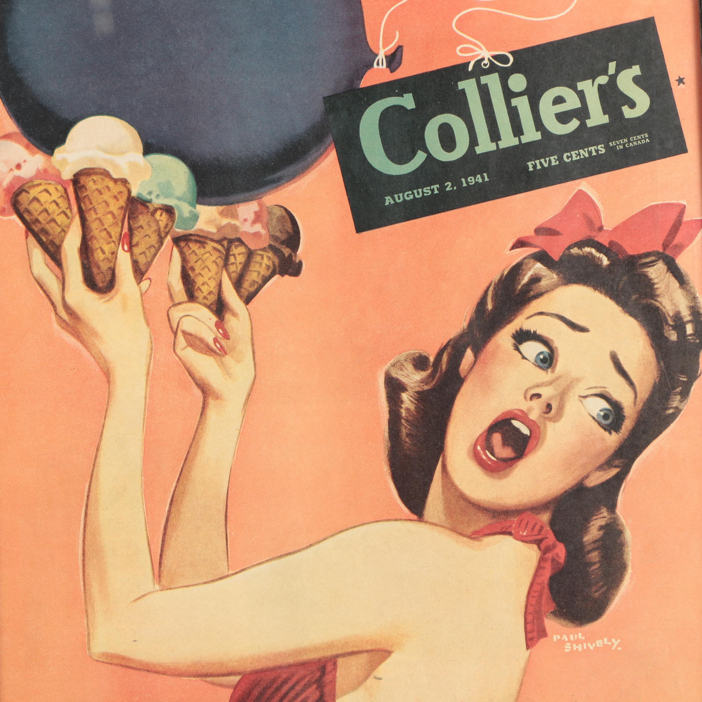 Vintage Sheet Music and Collier's Magazine In Frames