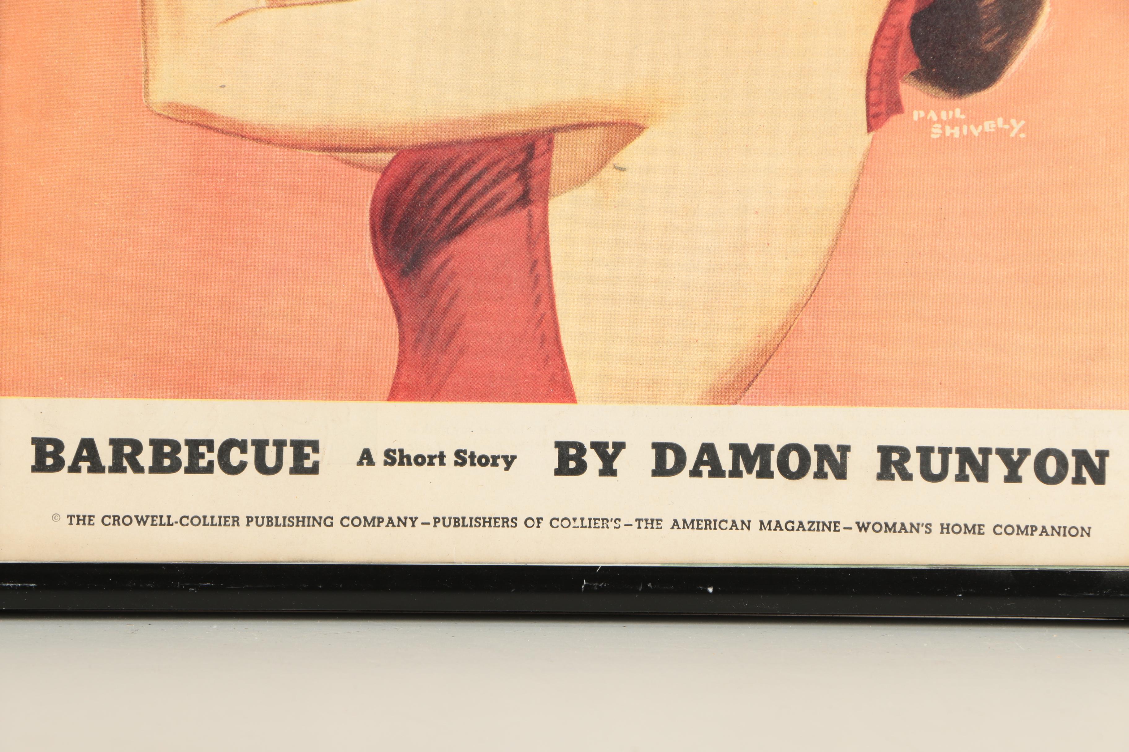 Vintage Sheet Music and Collier's Magazine In Frames