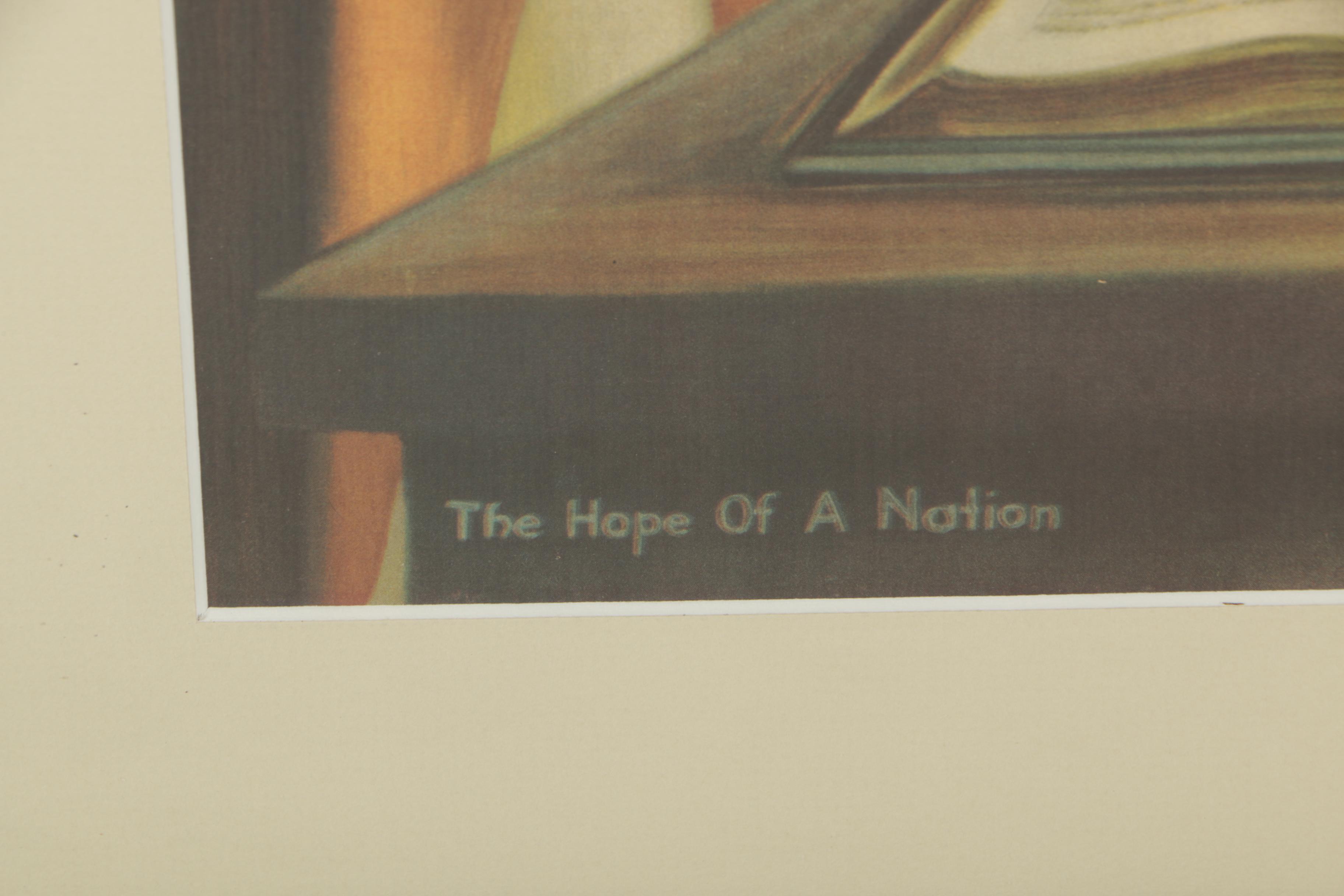 Offset Lithograph After James M. Haines "The Hope of a Nation"