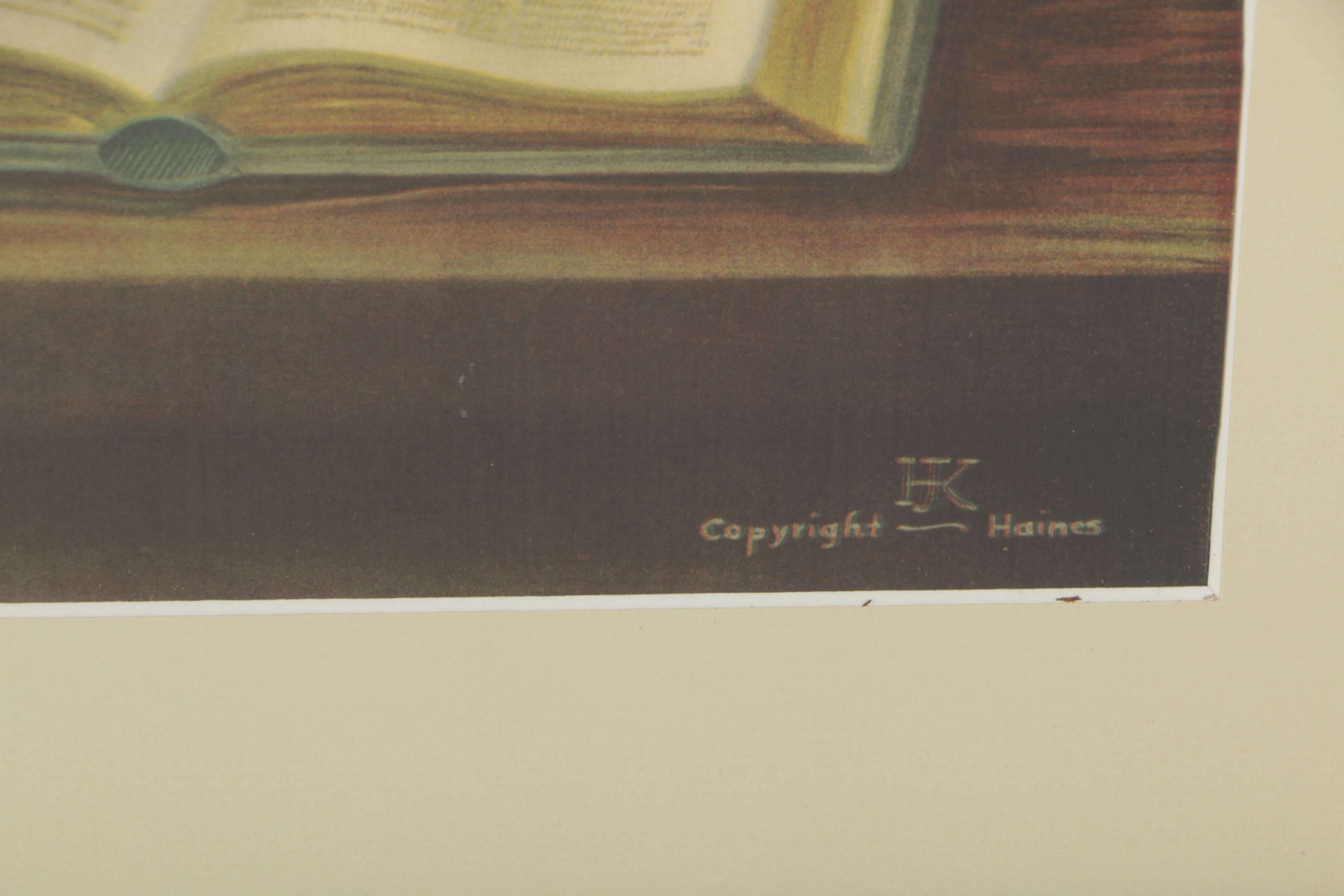 Offset Lithograph After James M. Haines "The Hope of a Nation"