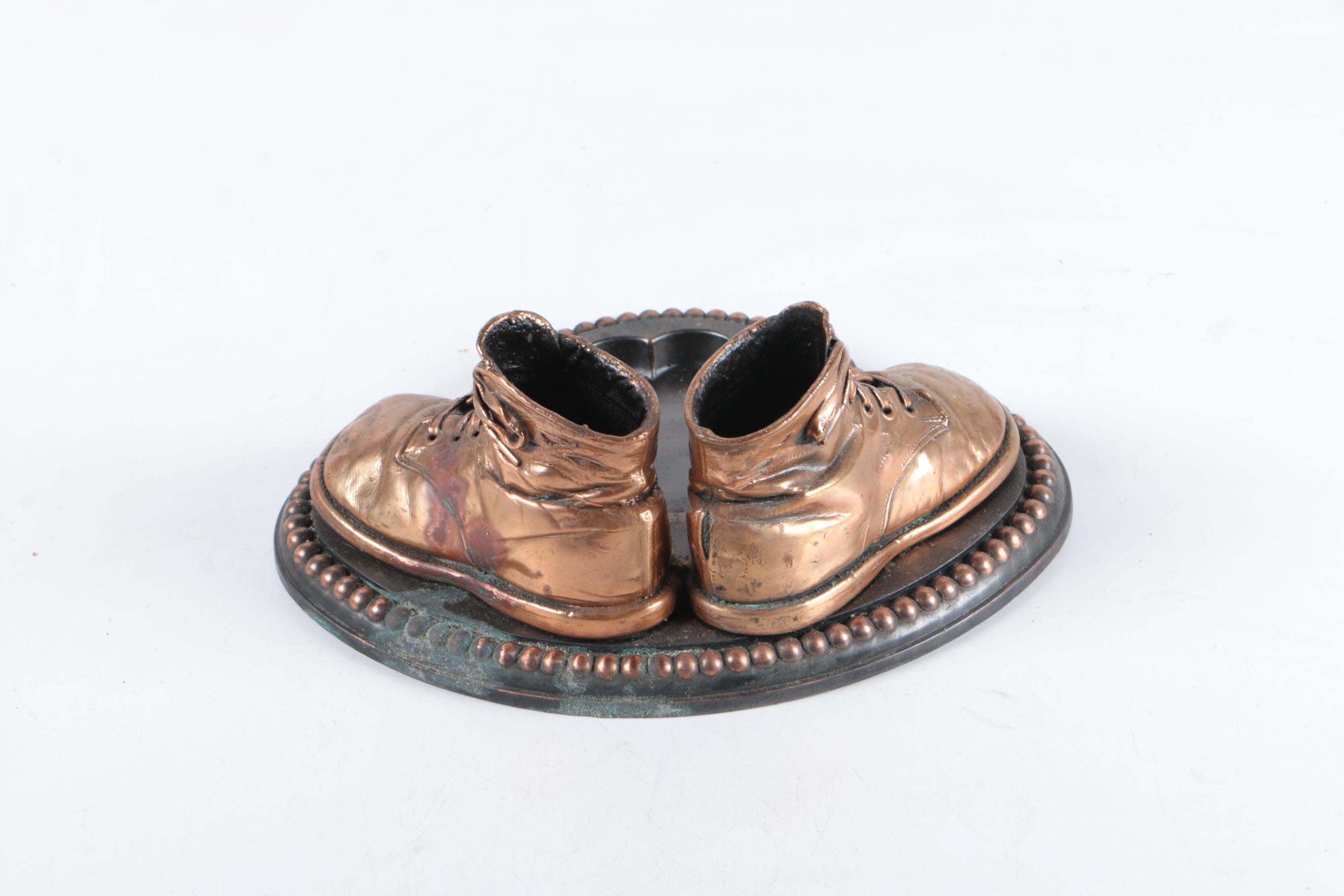 Vintage Bronze Baby Shoes