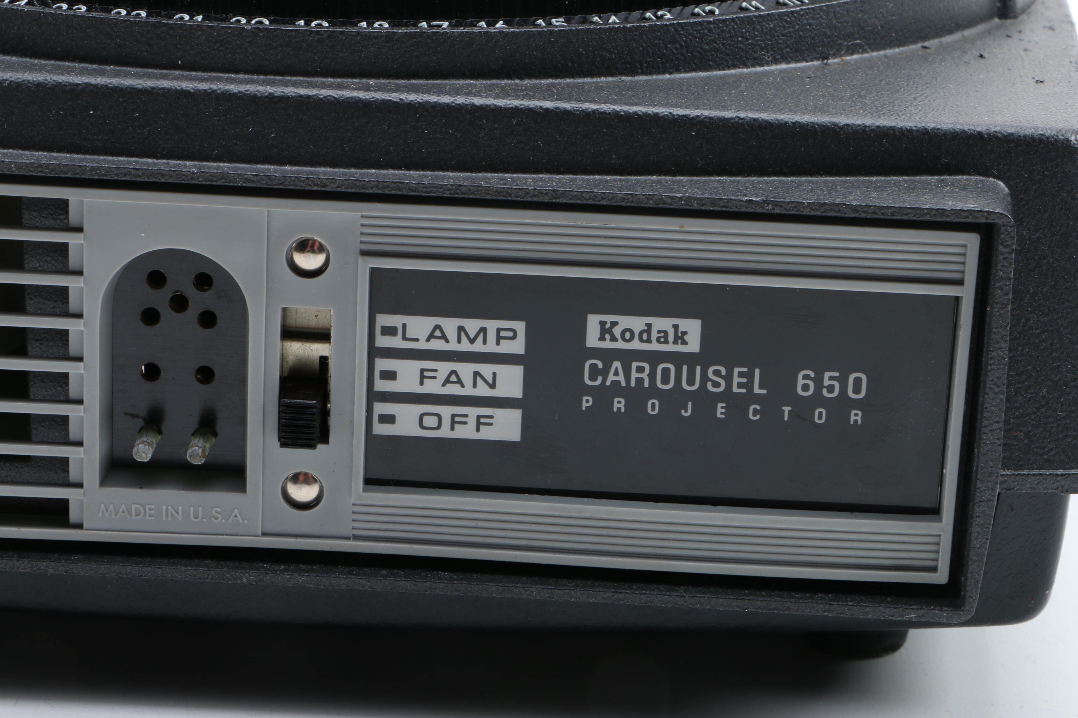 Kodak Carousel 650 Slide Projector and Accessories