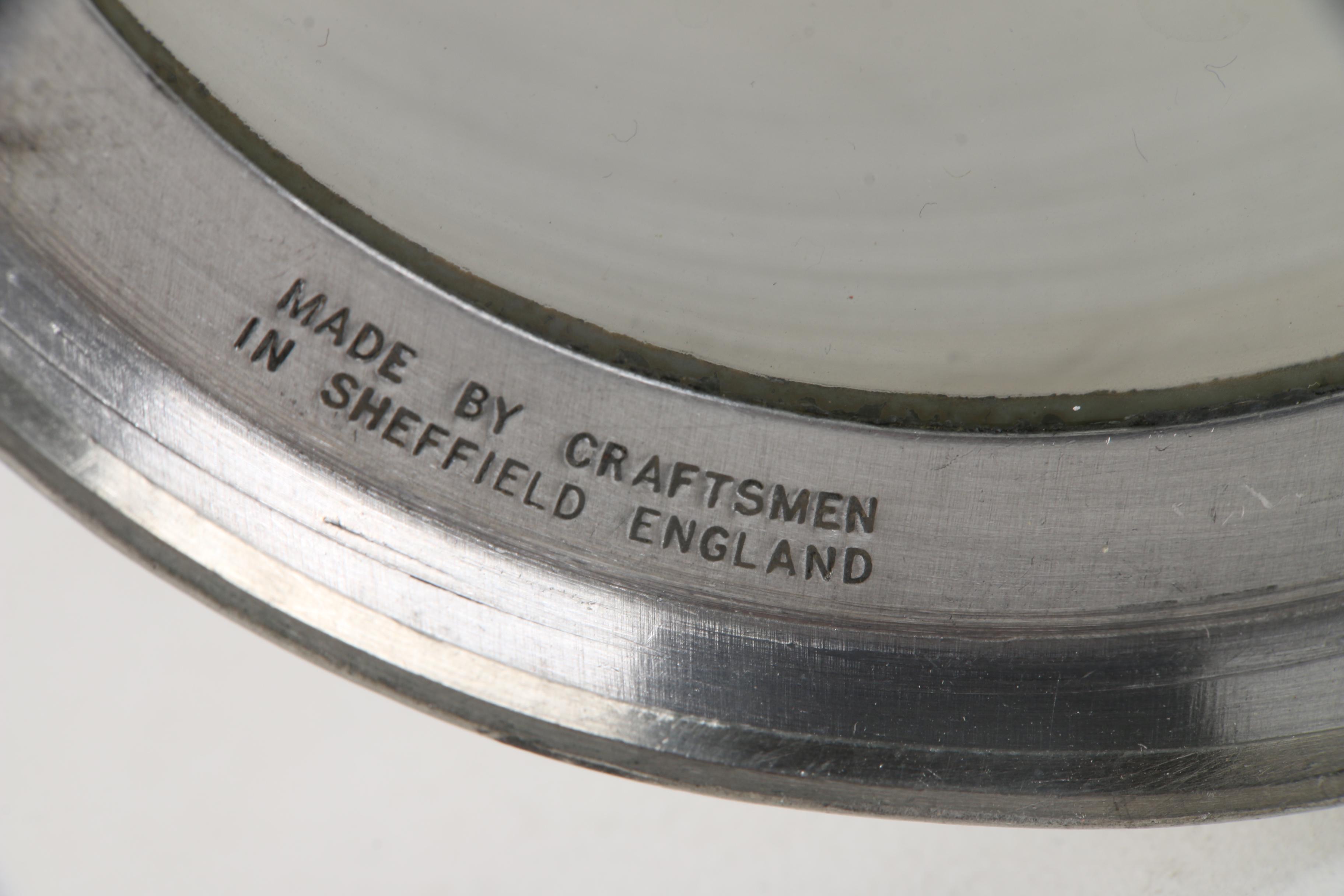 Vintage Glass-Bottomed English Pewter Steins, Including Eales of Sheffield