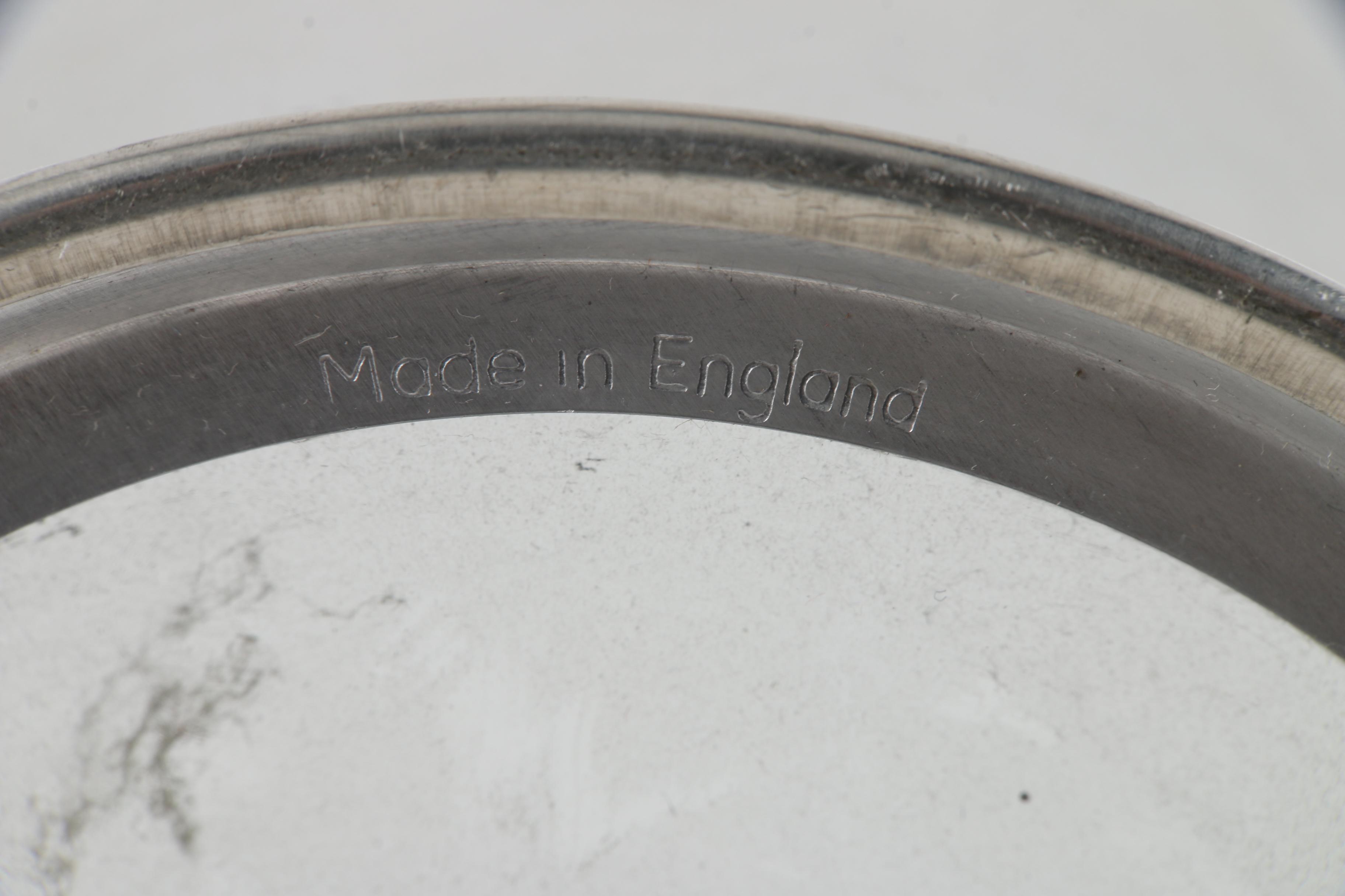 Vintage Glass-Bottomed English Pewter Steins, Including Eales of Sheffield