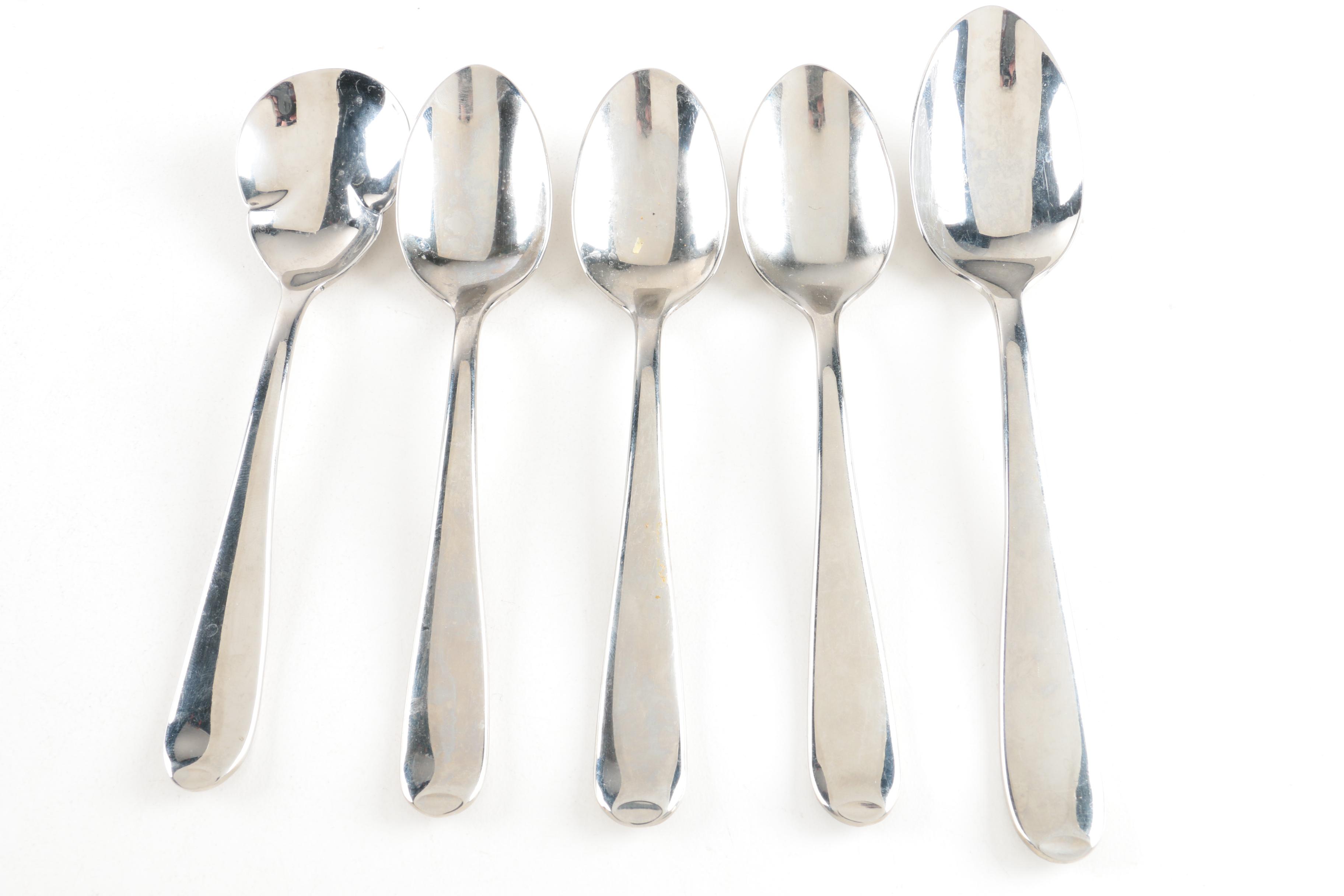 Kirk-Stieff "Williamsburg Royal Shell" Stainless Steel Spoons and Other Flatware