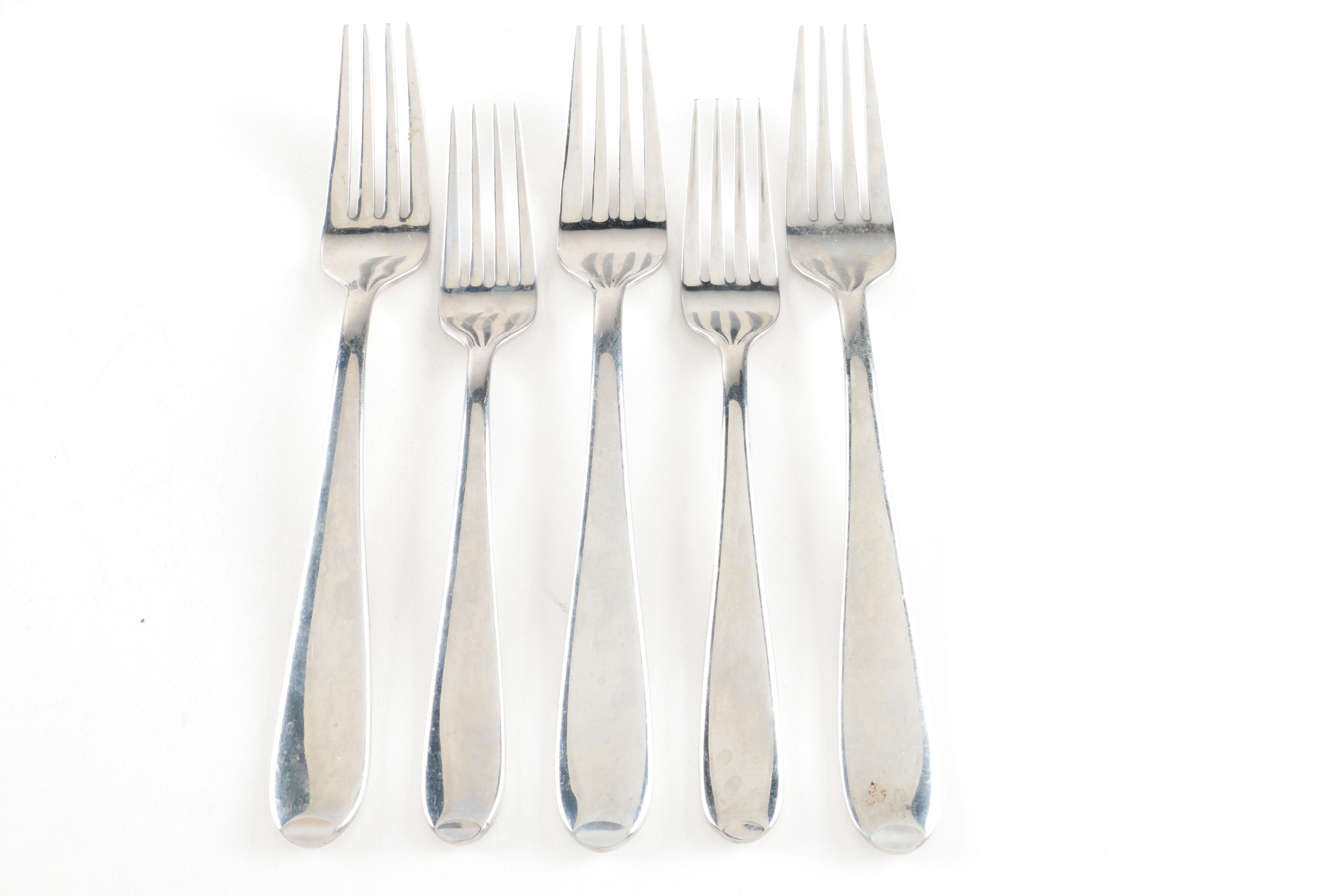 Kirk-Stieff "Williamsburg Royal Shell" Stainless Steel Spoons and Other Flatware