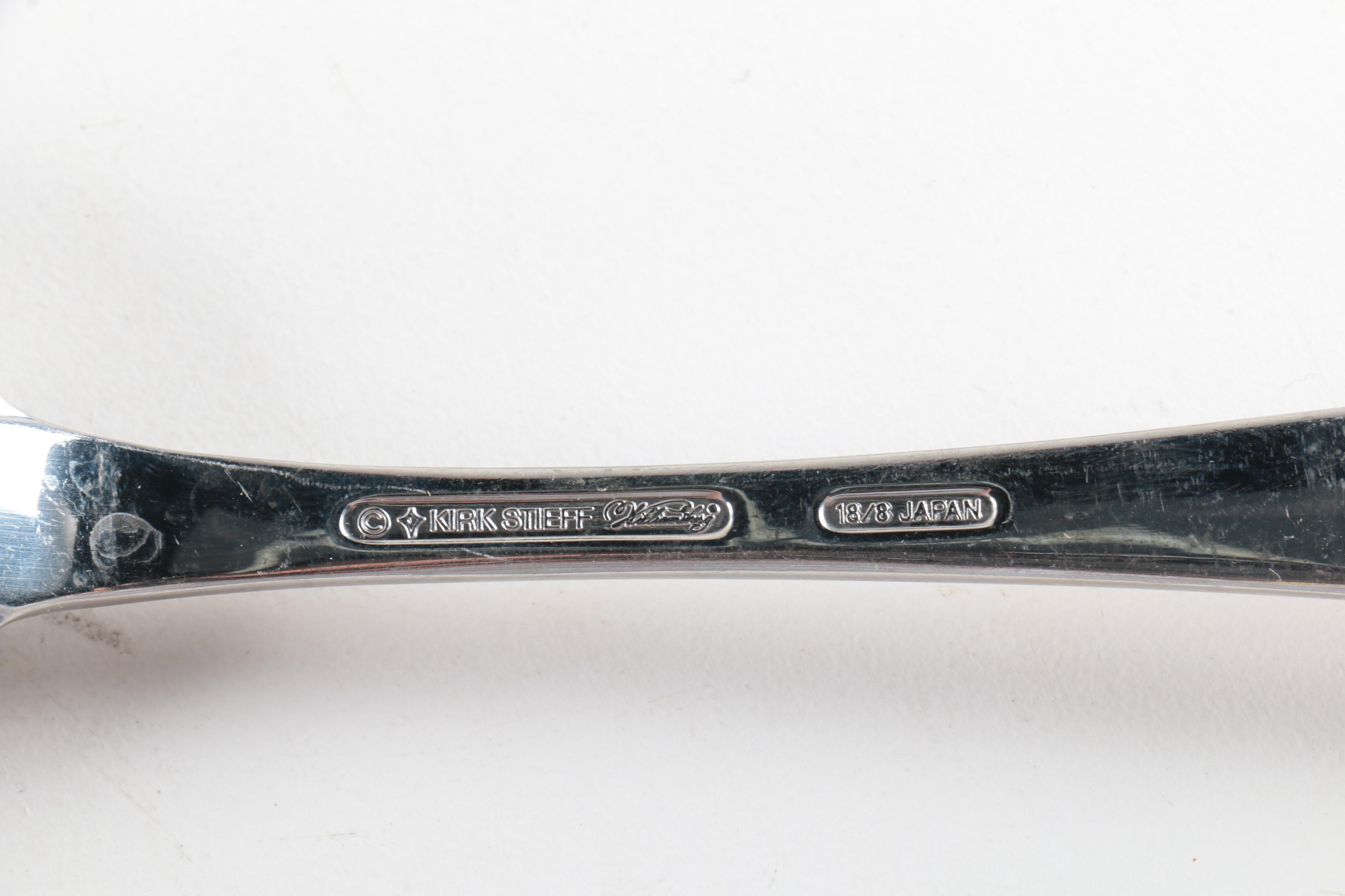 Kirk-Stieff "Williamsburg Royal Shell" Stainless Steel Spoons and Other Flatware