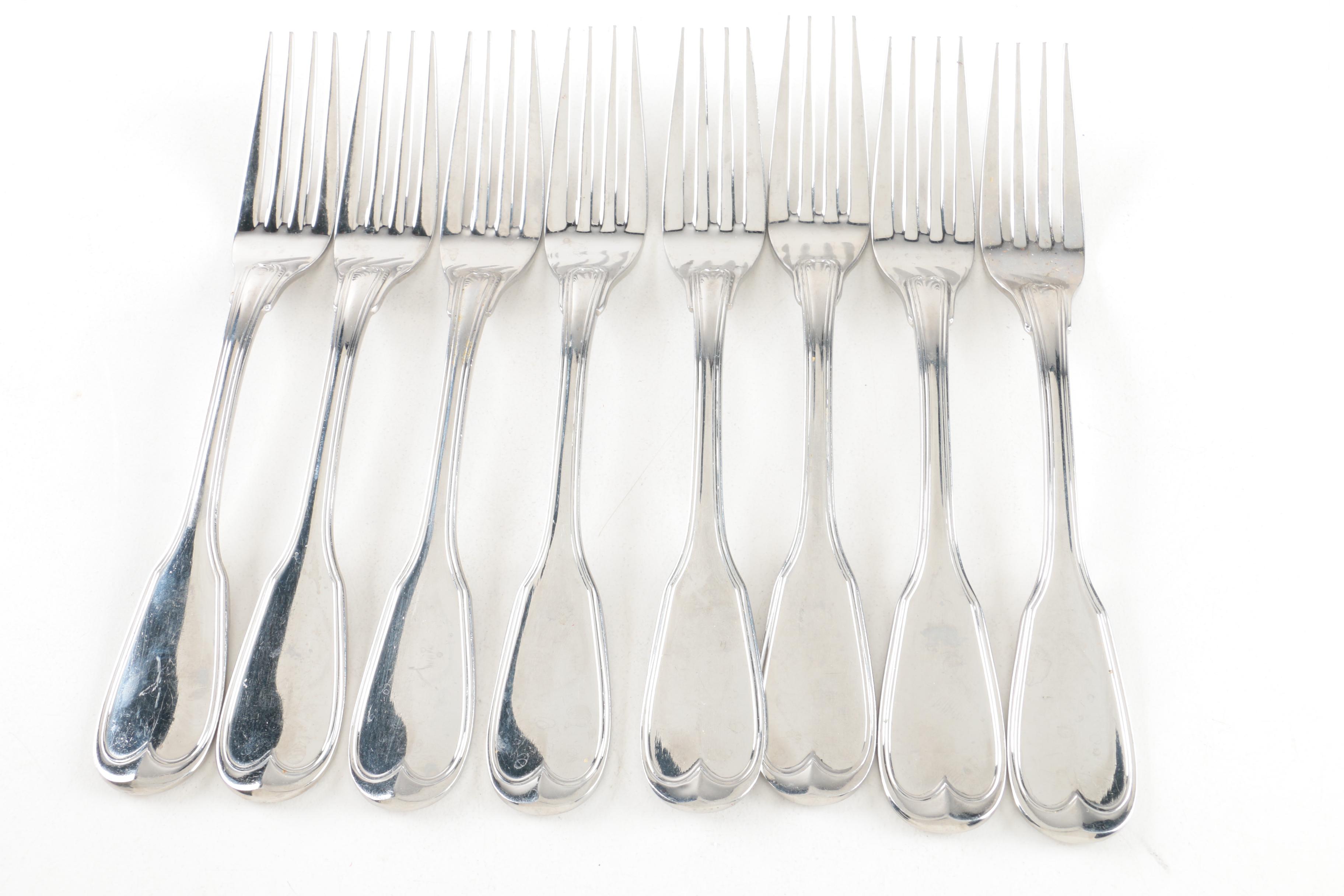 Kirk-Stieff "Williamsburg Royal Shell" Stainless Steel Spoons and Other Flatware
