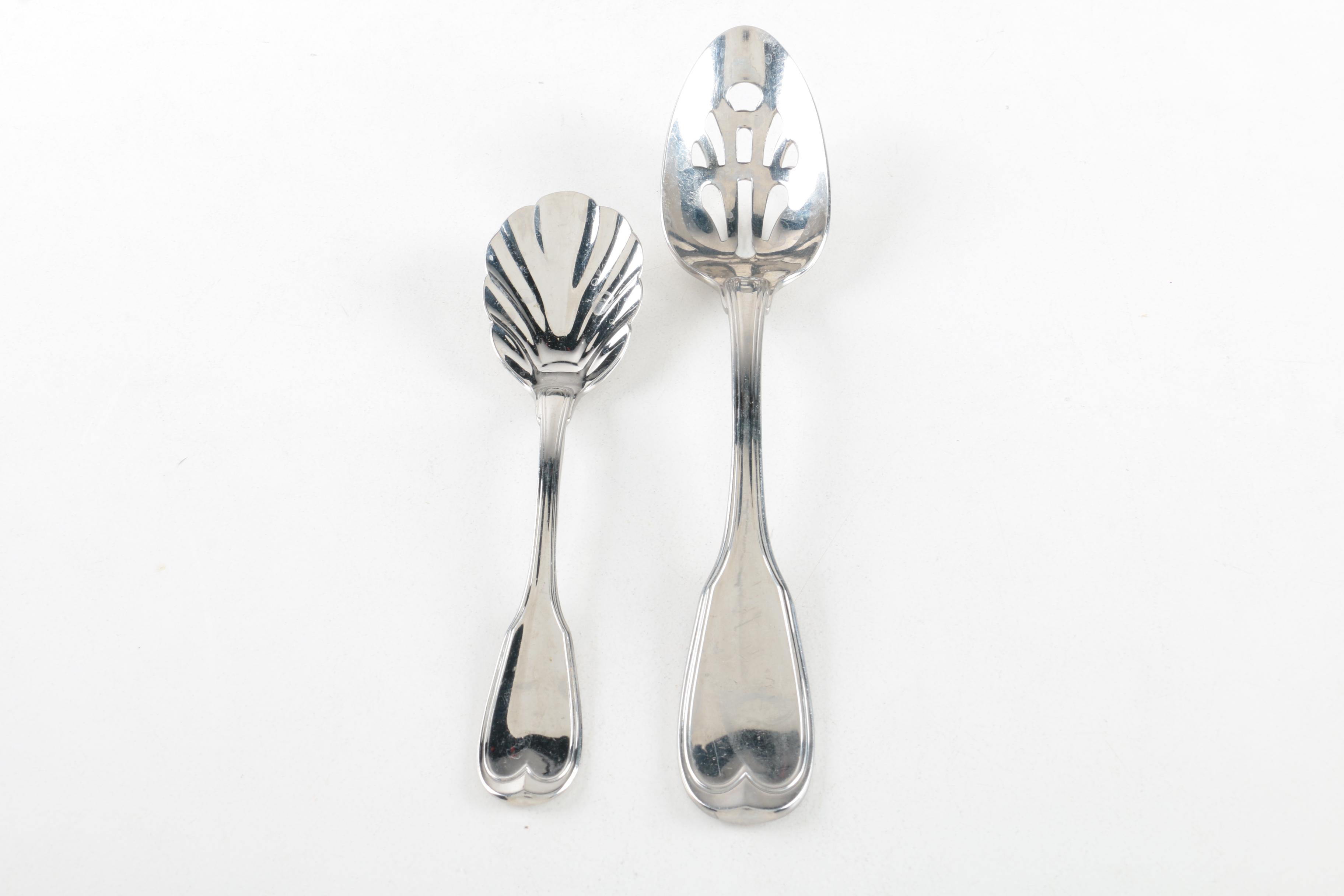 Kirk-Stieff "Williamsburg Royal Shell" Stainless Steel Spoons and Other Flatware