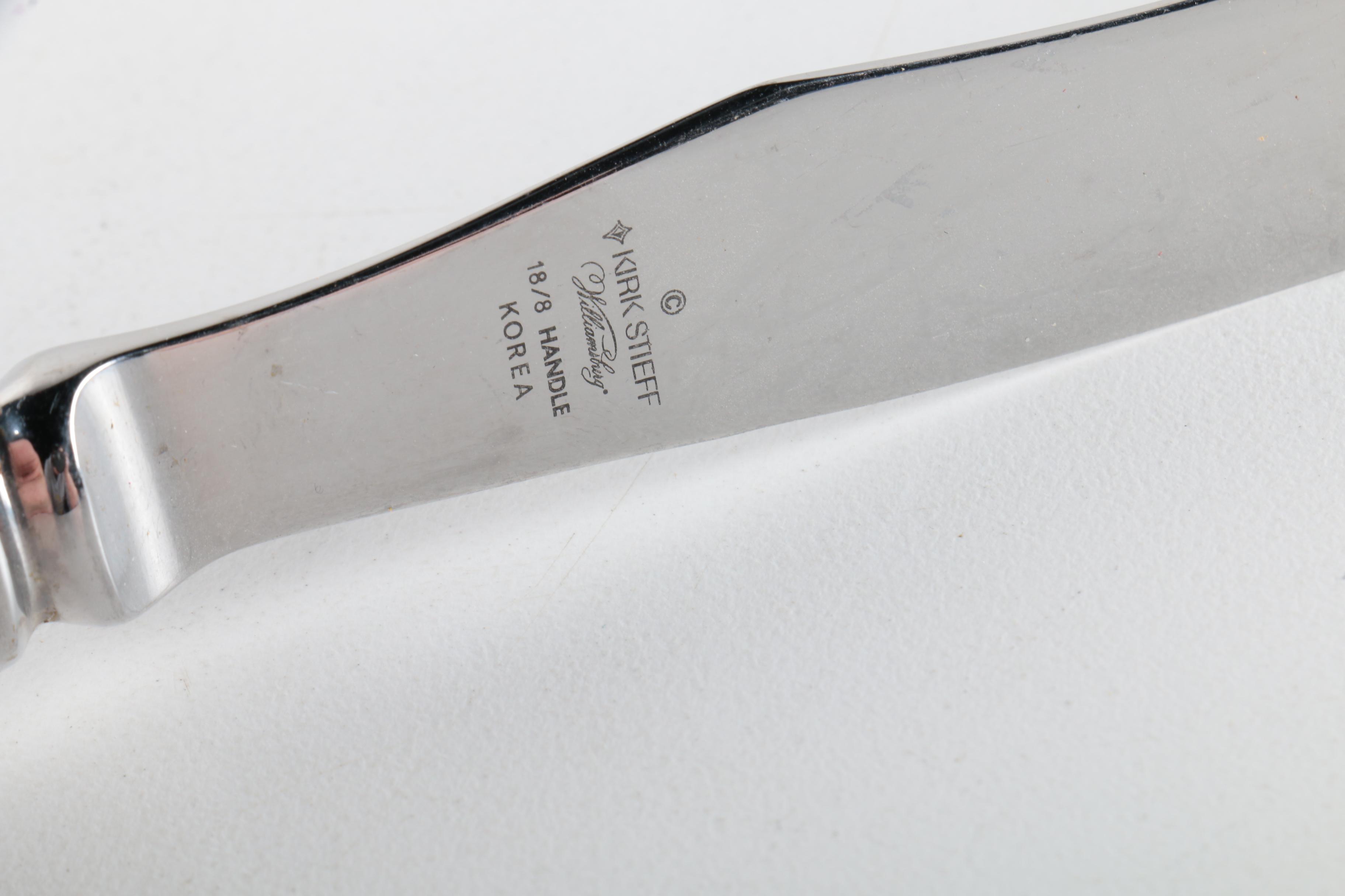 Kirk-Stieff "Williamsburg Royal Shell" Stainless Steel Spoons and Other Flatware