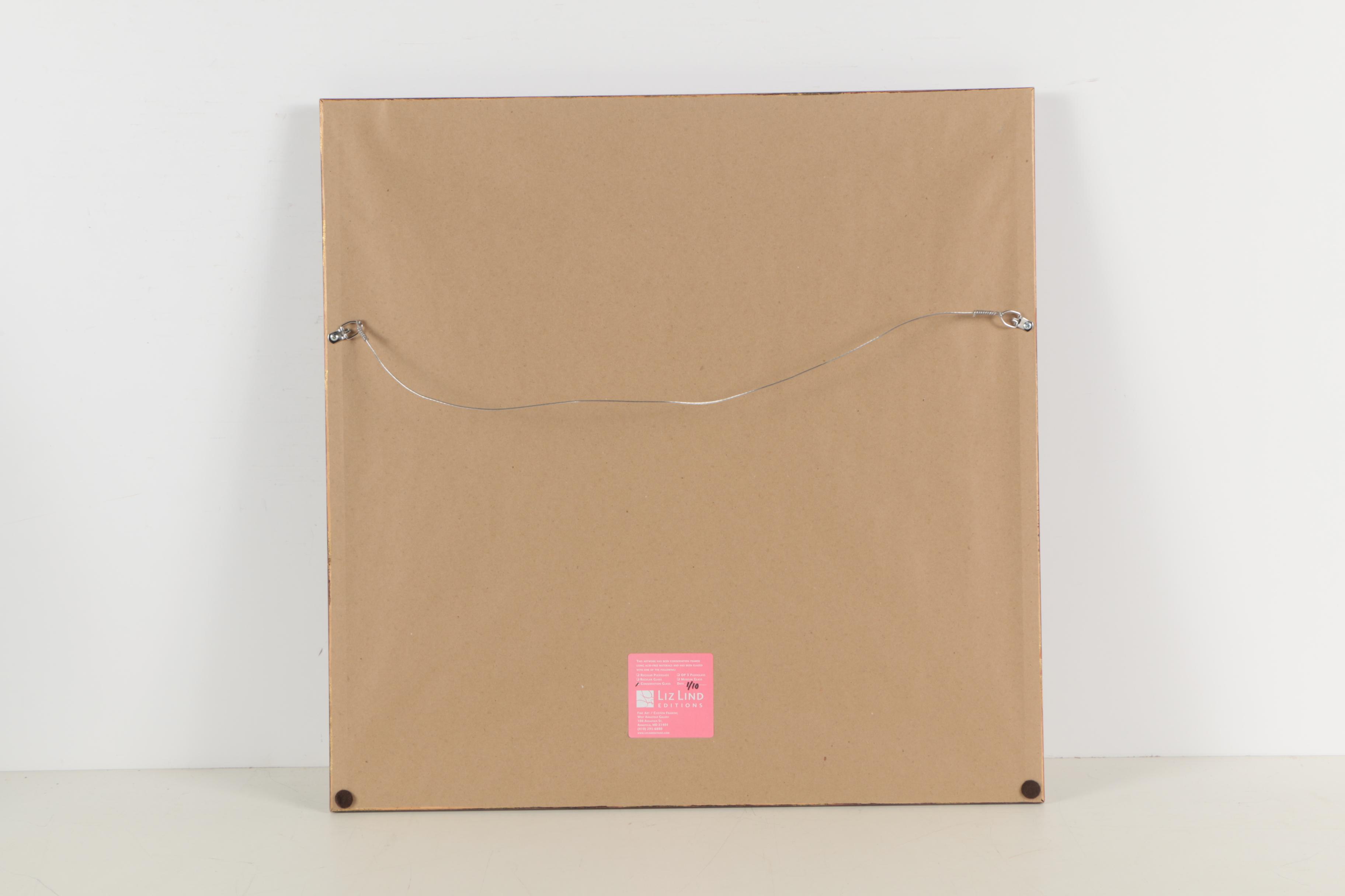 Gouache Painting of Cranes in Flight