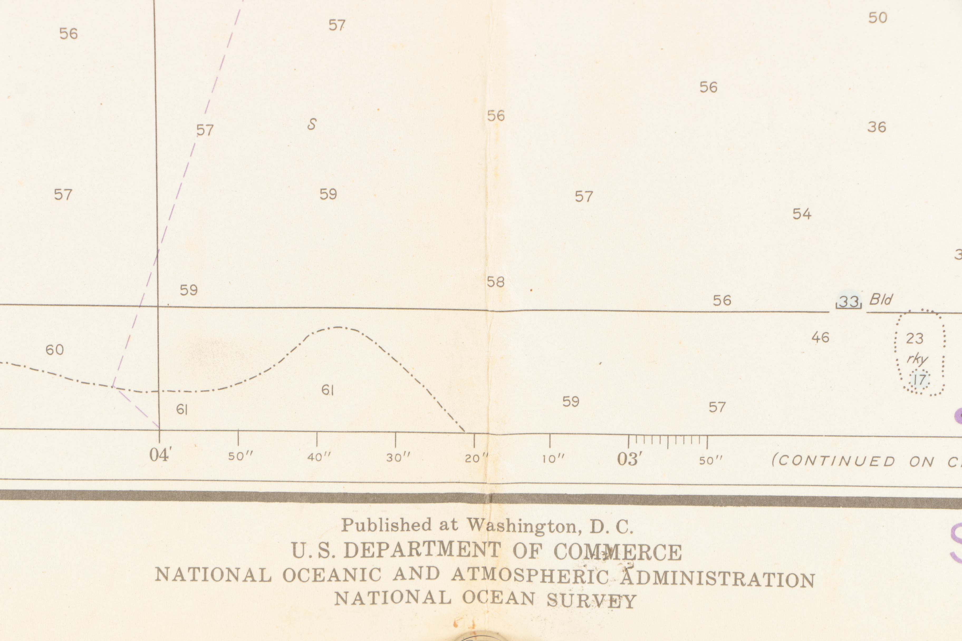 Vintage Nautical Chart of Westport River and Approaches