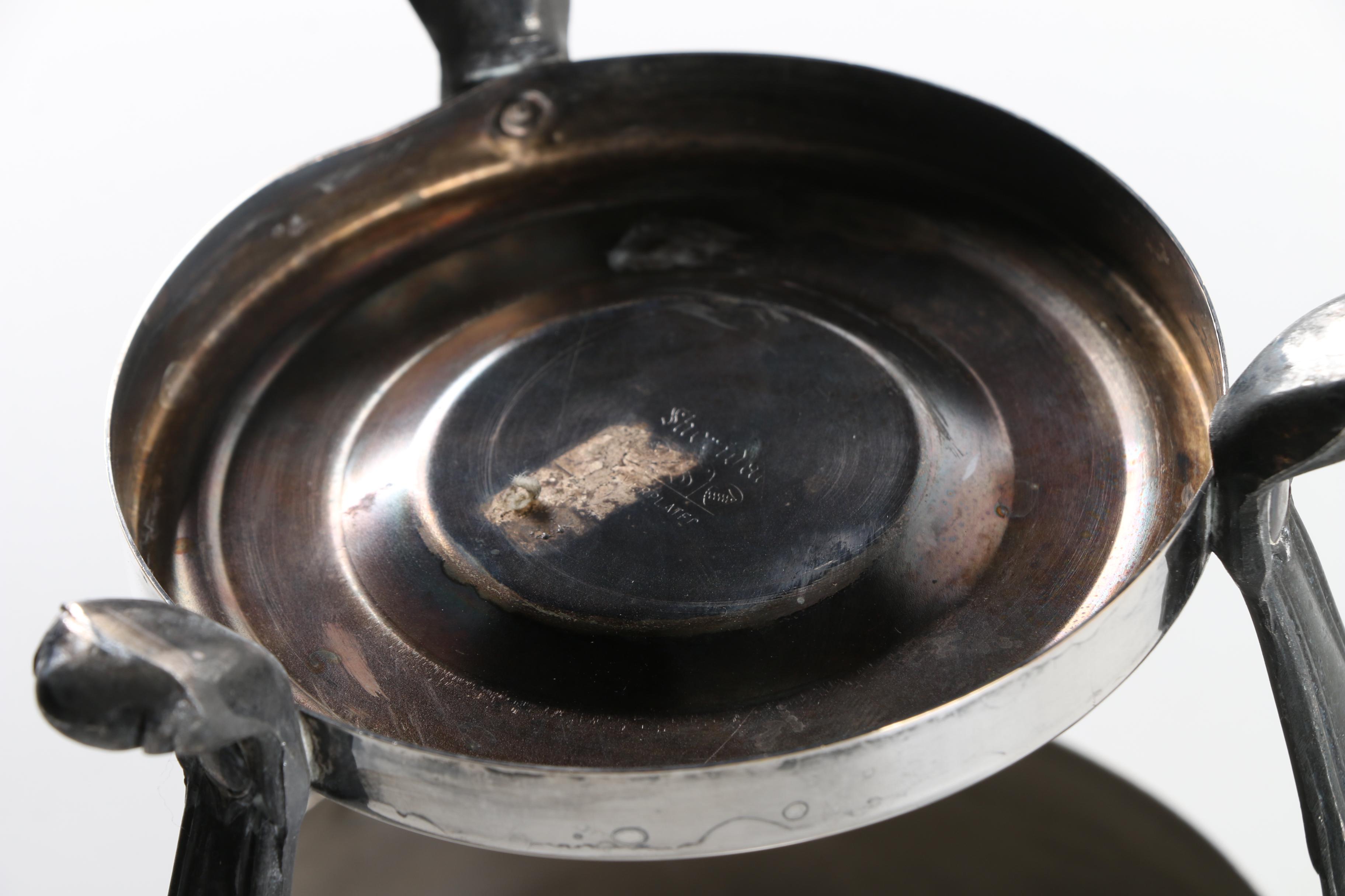 Sheridan Glass and Silver Plate Coffee Carafe and Warmer