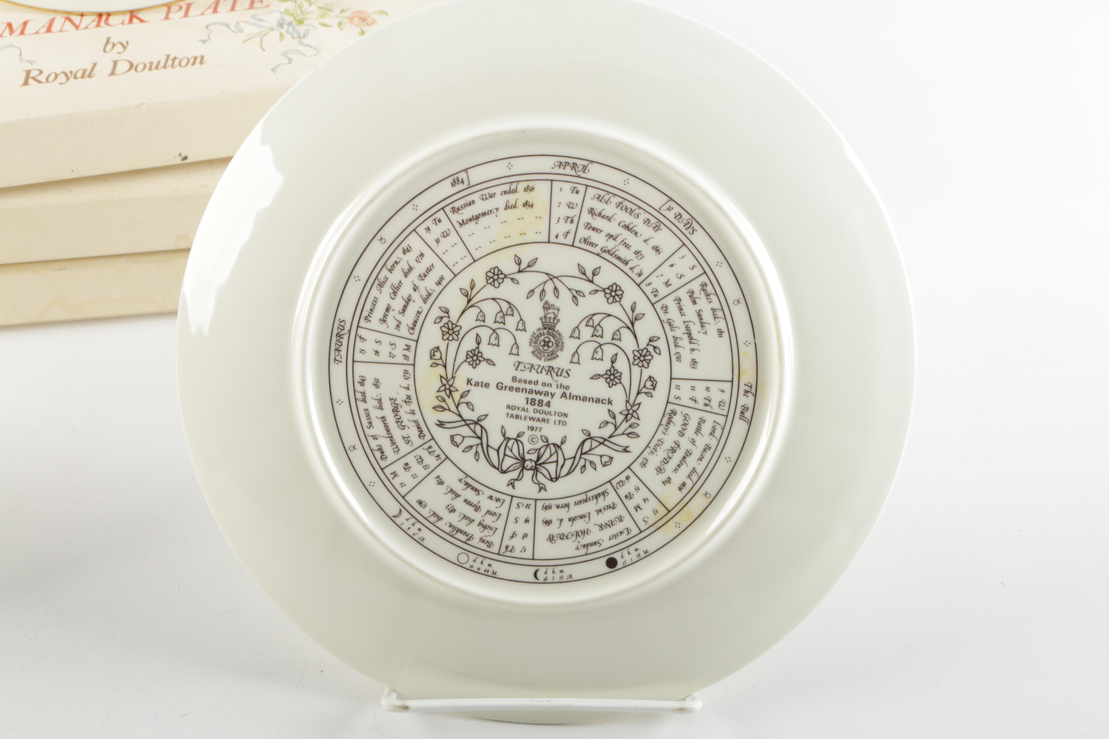 1977 Vintage Kate Greenaway Almanack 1884 Decorative Ceramic Plates