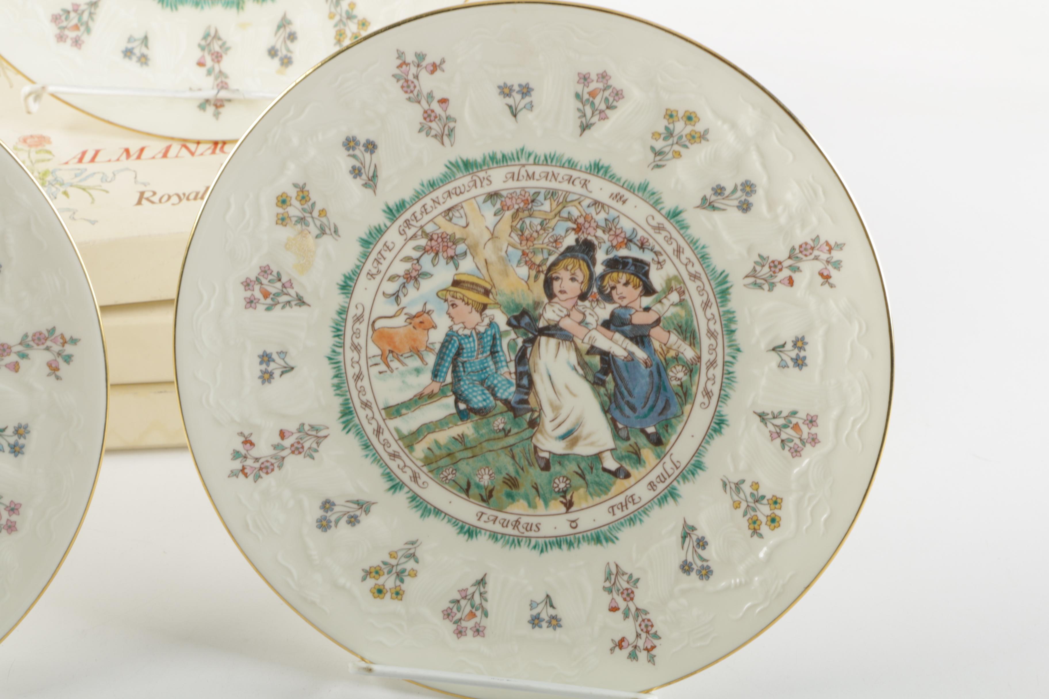 1977 Vintage Kate Greenaway Almanack 1884 Decorative Ceramic Plates