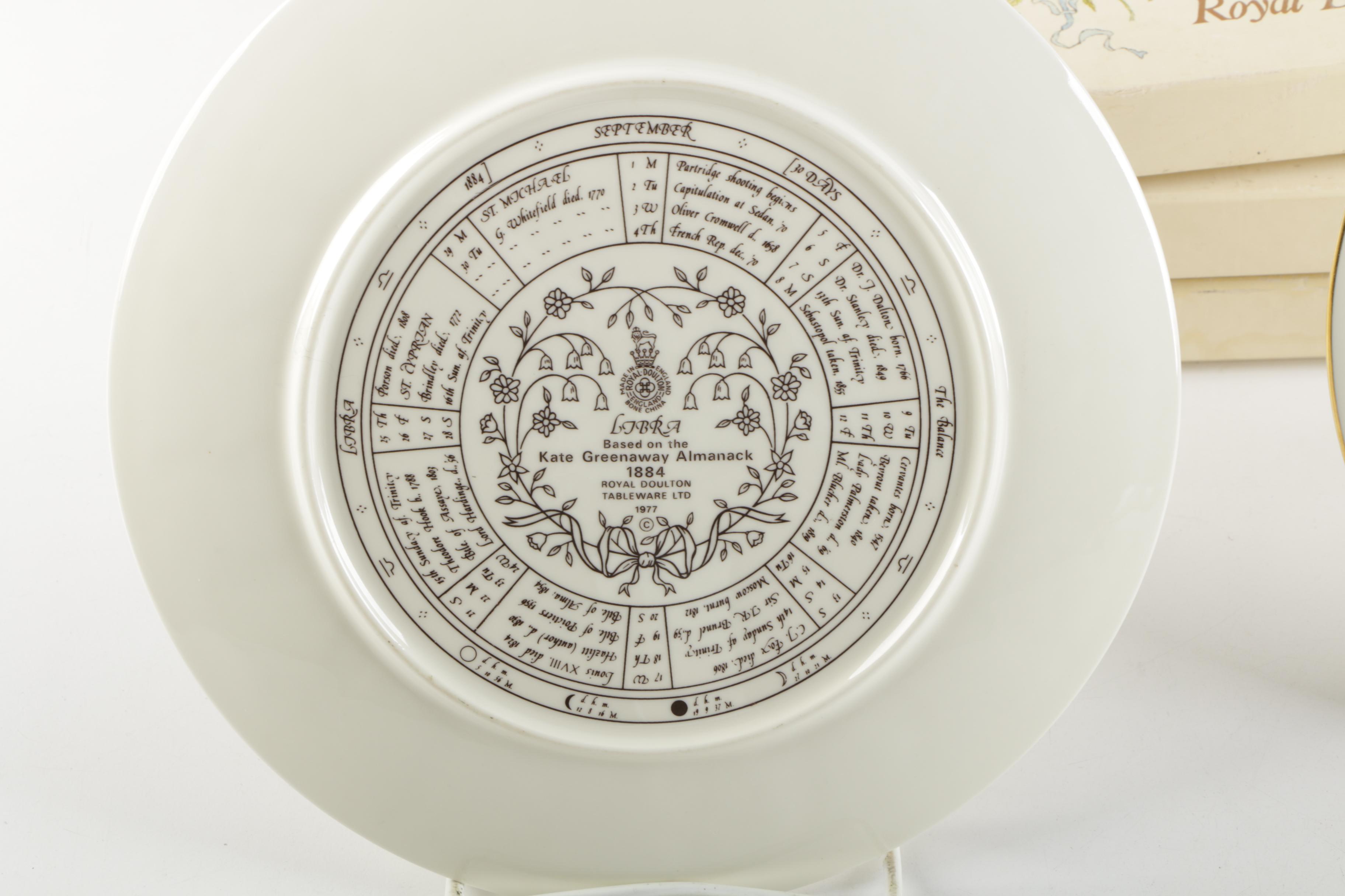 1977 Vintage Kate Greenaway Almanack 1884 Decorative Ceramic Plates