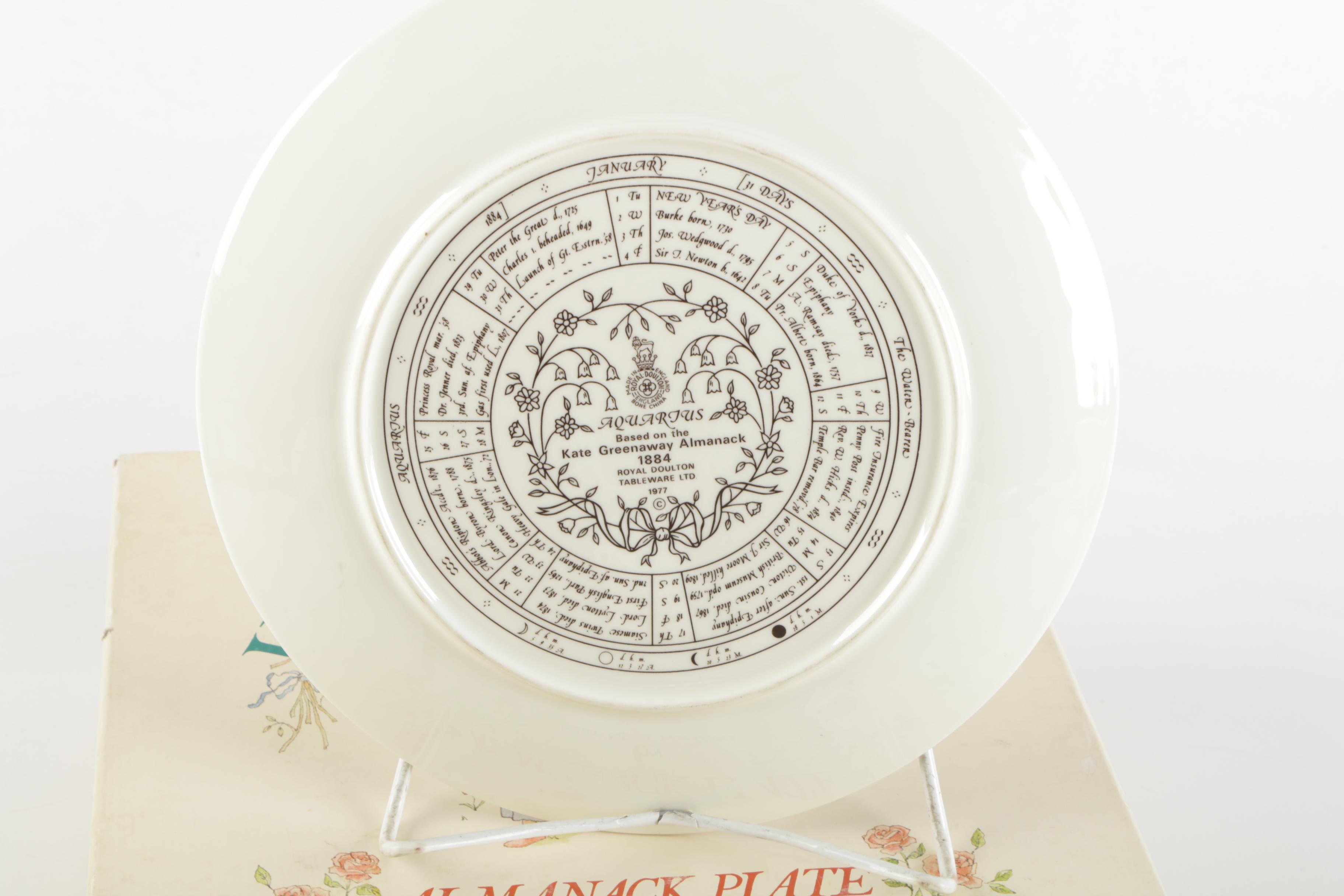 1977 Vintage Kate Greenaway Almanack 1884 Decorative Ceramic Plates