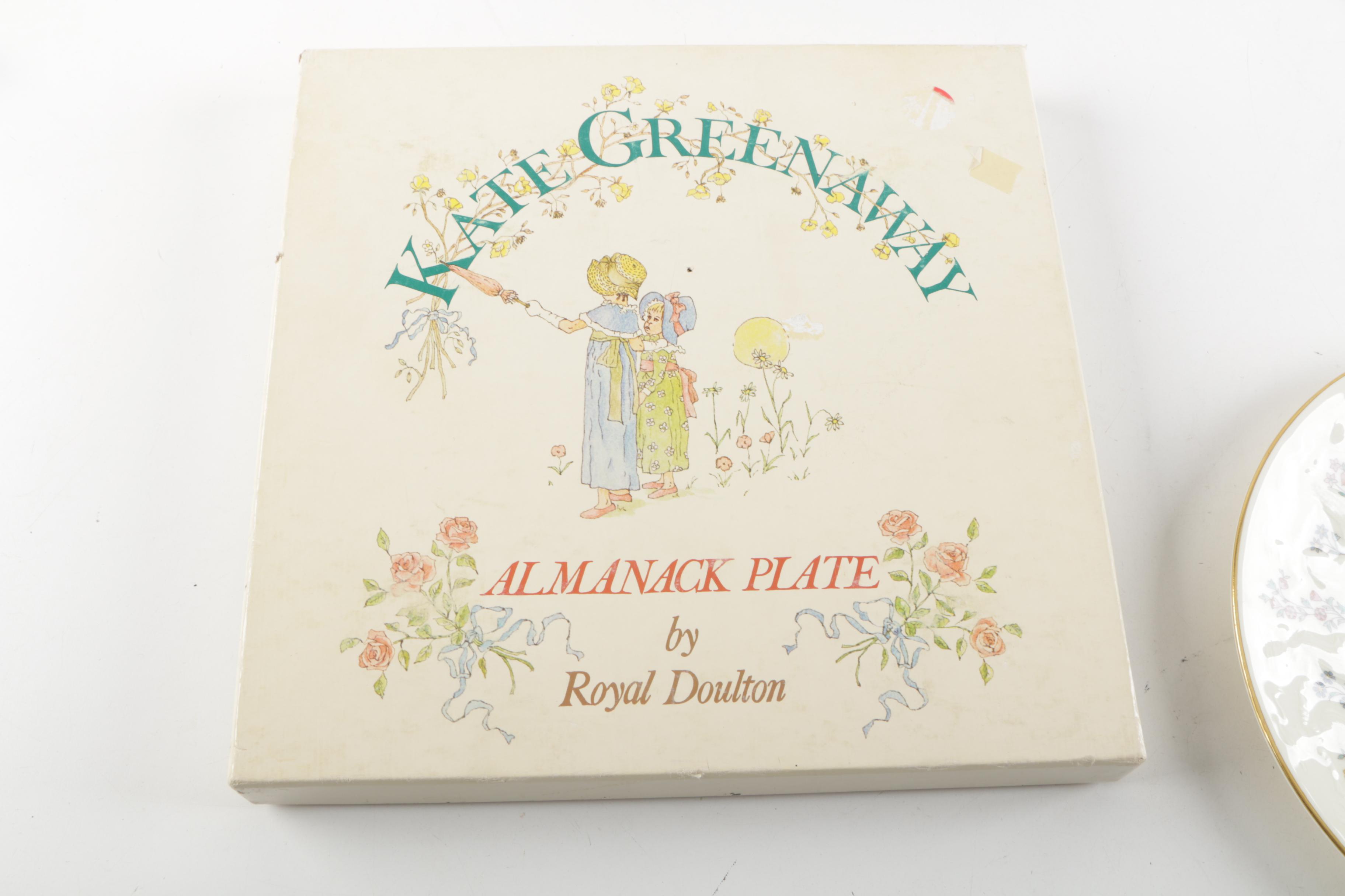 1977 Vintage Kate Greenaway Almanack 1884 Decorative Ceramic Plates