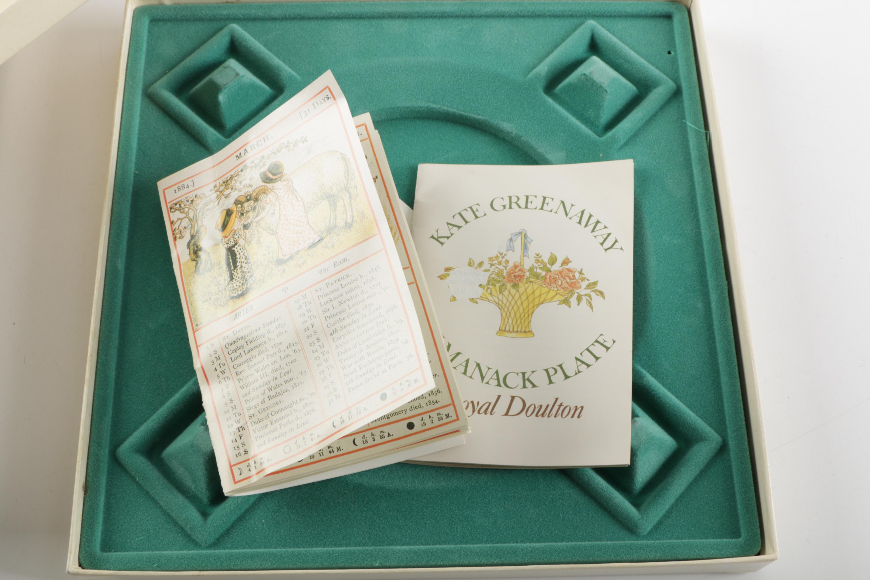 1977 Vintage Kate Greenaway Almanack 1884 Decorative Ceramic Plates