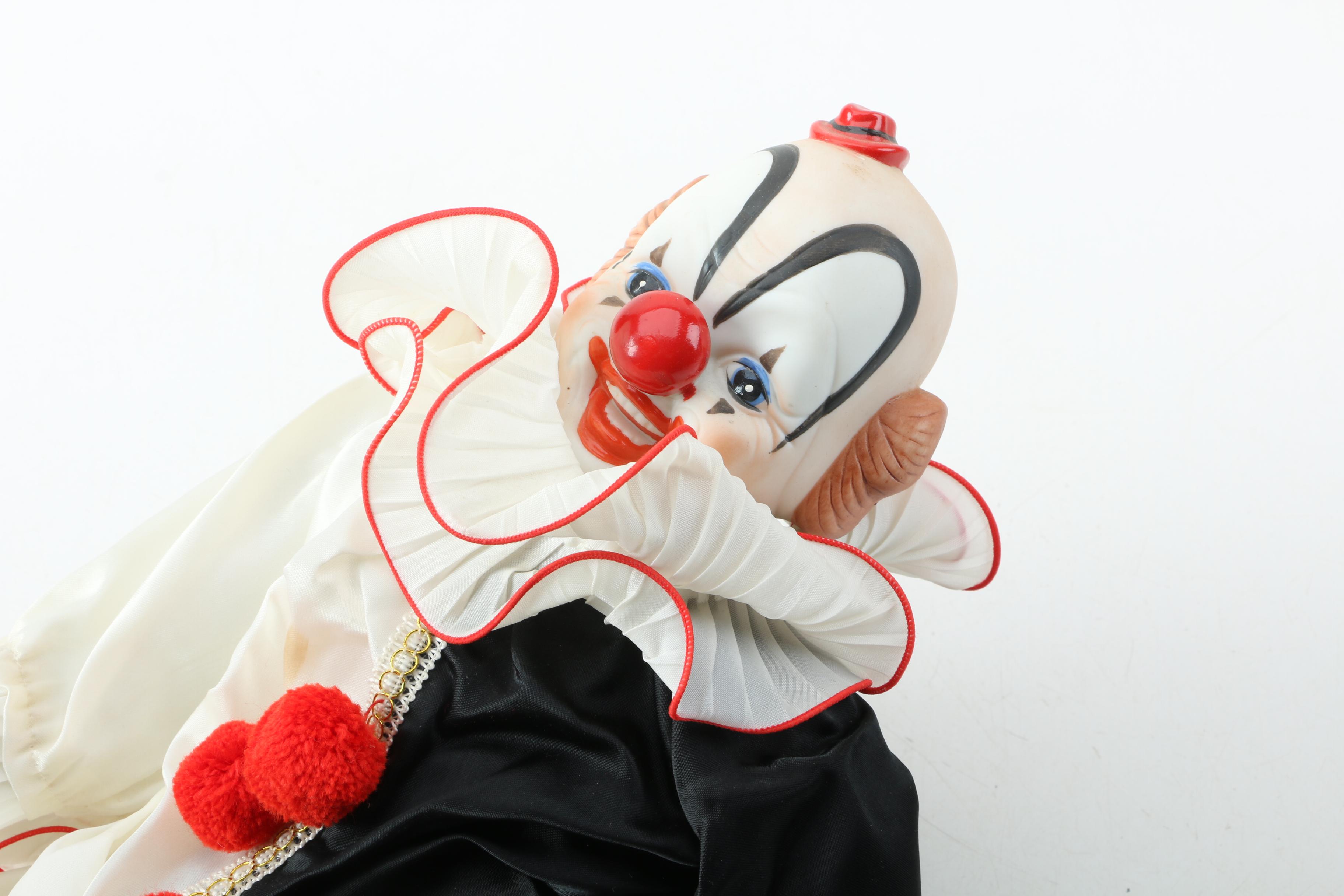 Vintage Pierrot Porcelain Dolls Featuring Madame Verte for Gorham