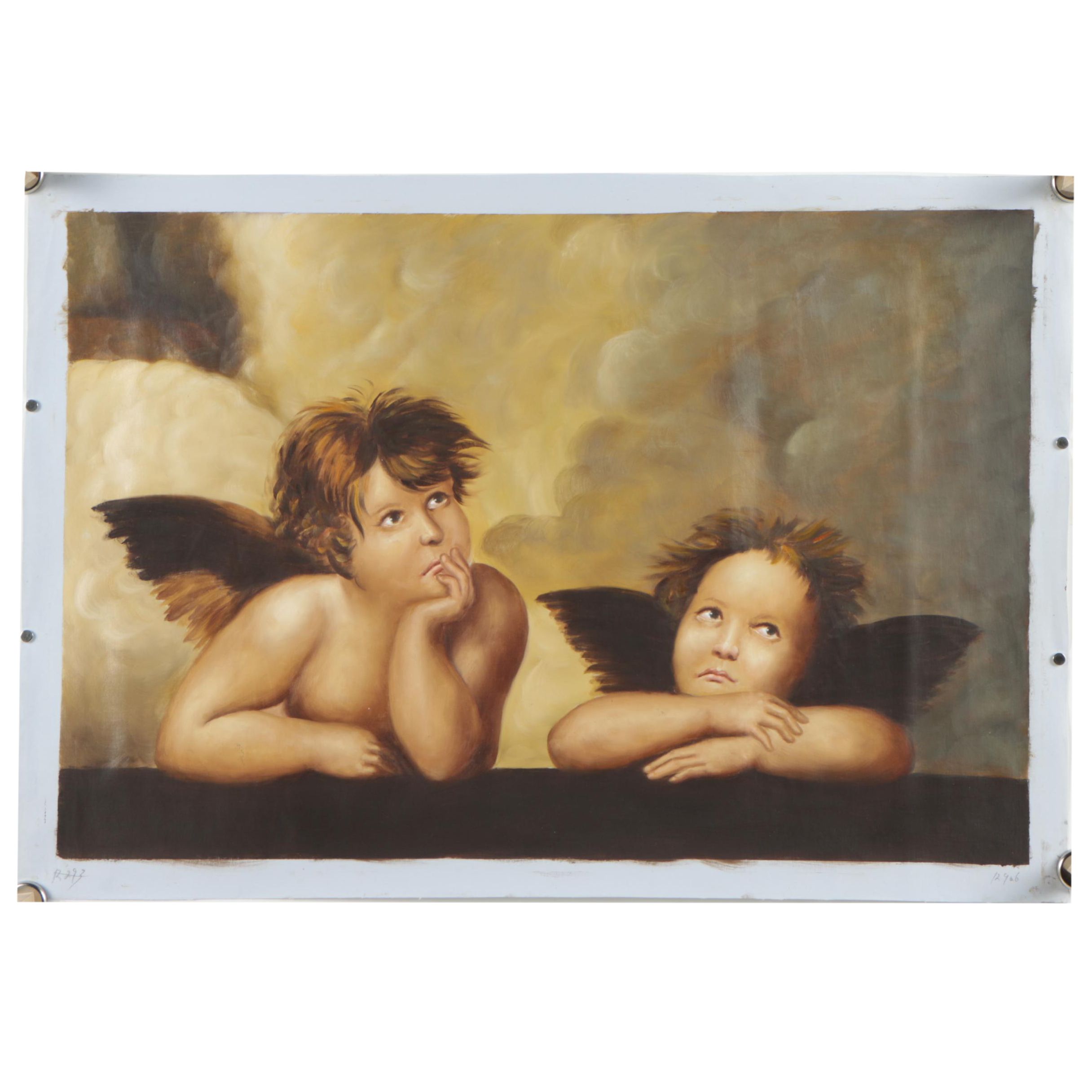 Oil on Canvas Painting Copy of Raphael "Sistine Madonna"
