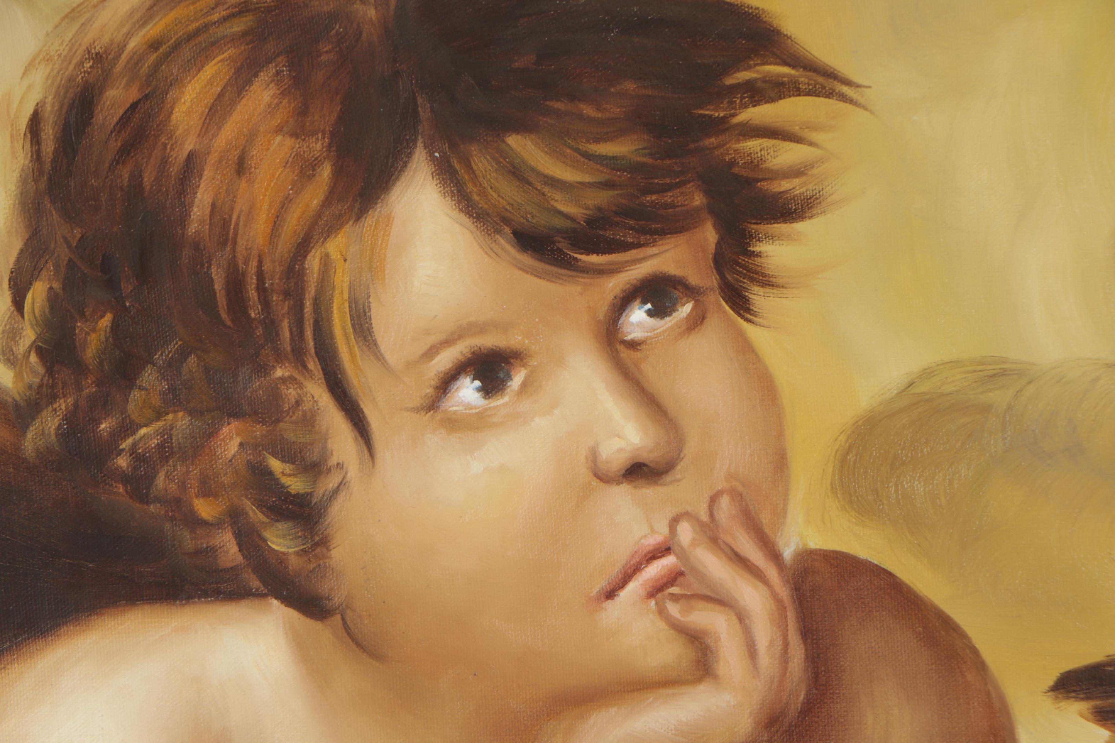 Oil on Canvas Painting Copy of Raphael "Sistine Madonna"