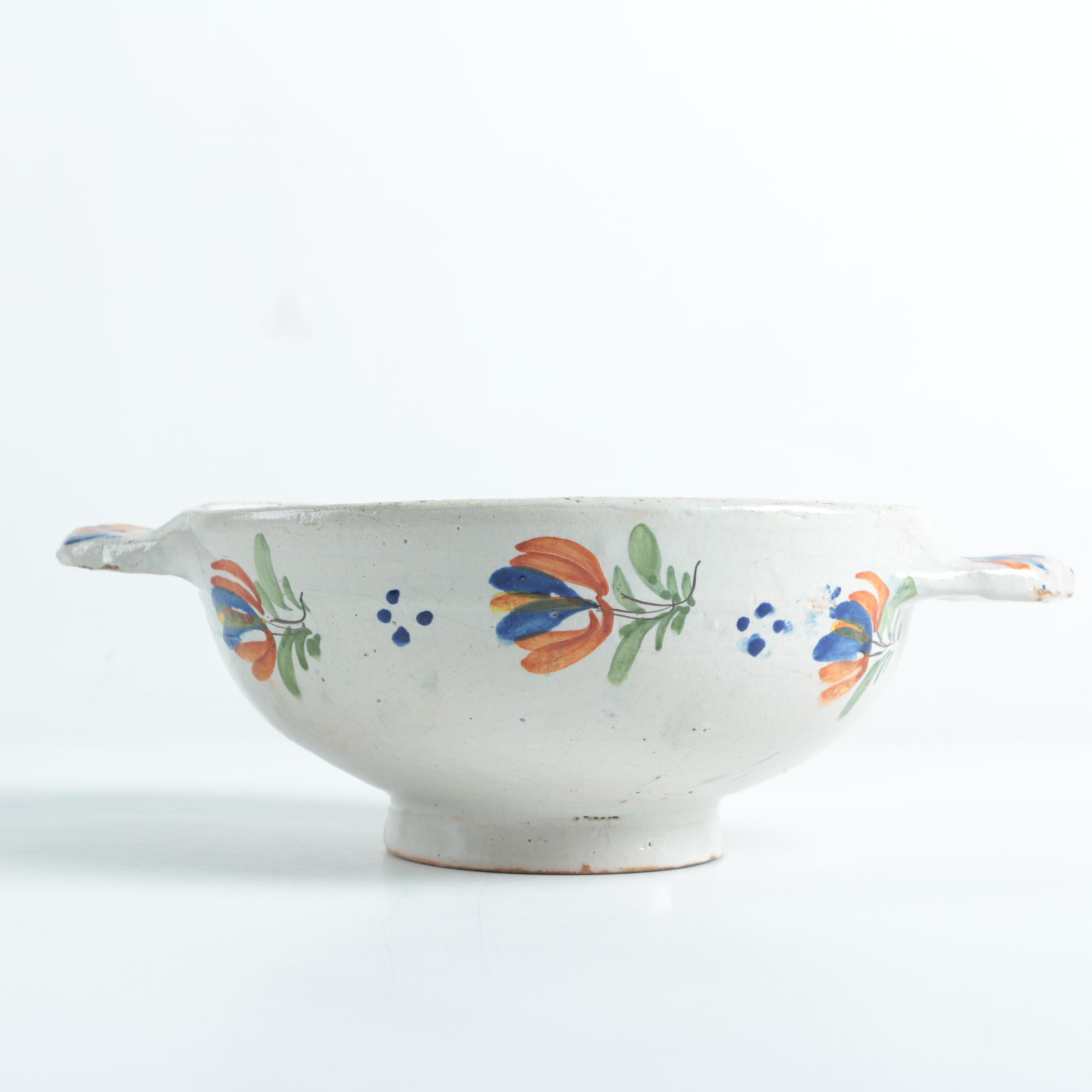 Henriot Quimper French Faience Pottery Bowl and Plate