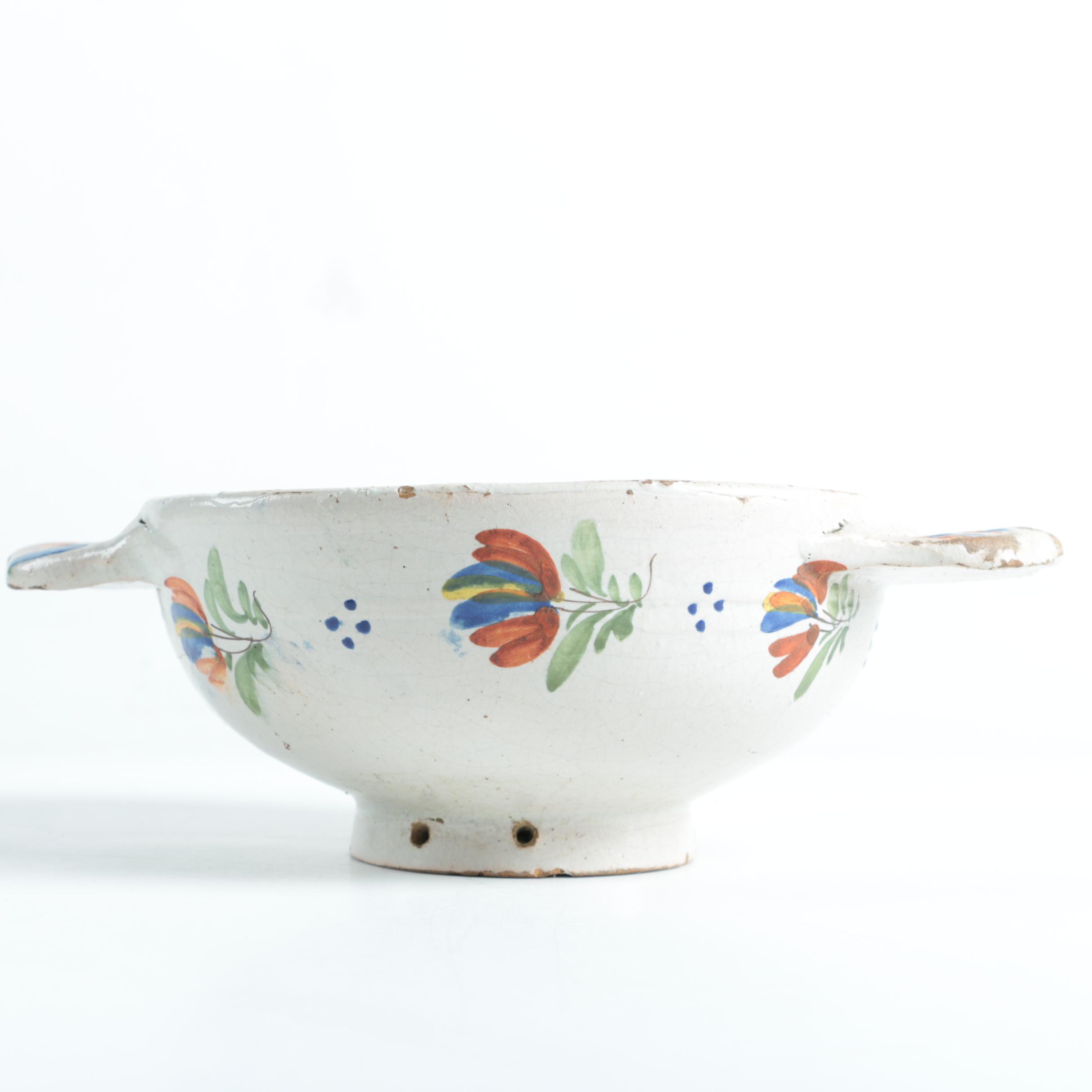 Henriot Quimper French Faience Pottery Bowl and Plate