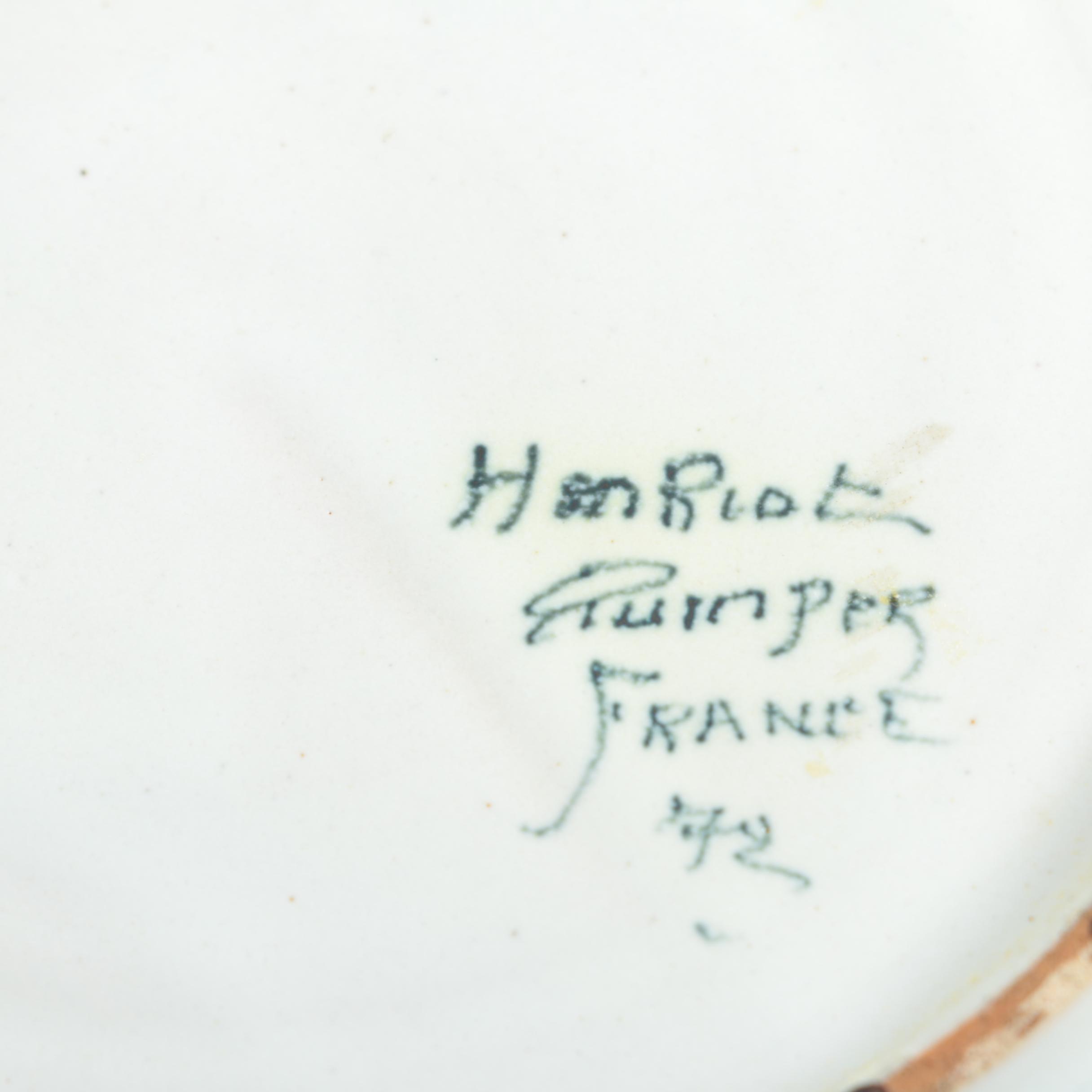 Henriot Quimper French Faience Pottery Bowl and Plate